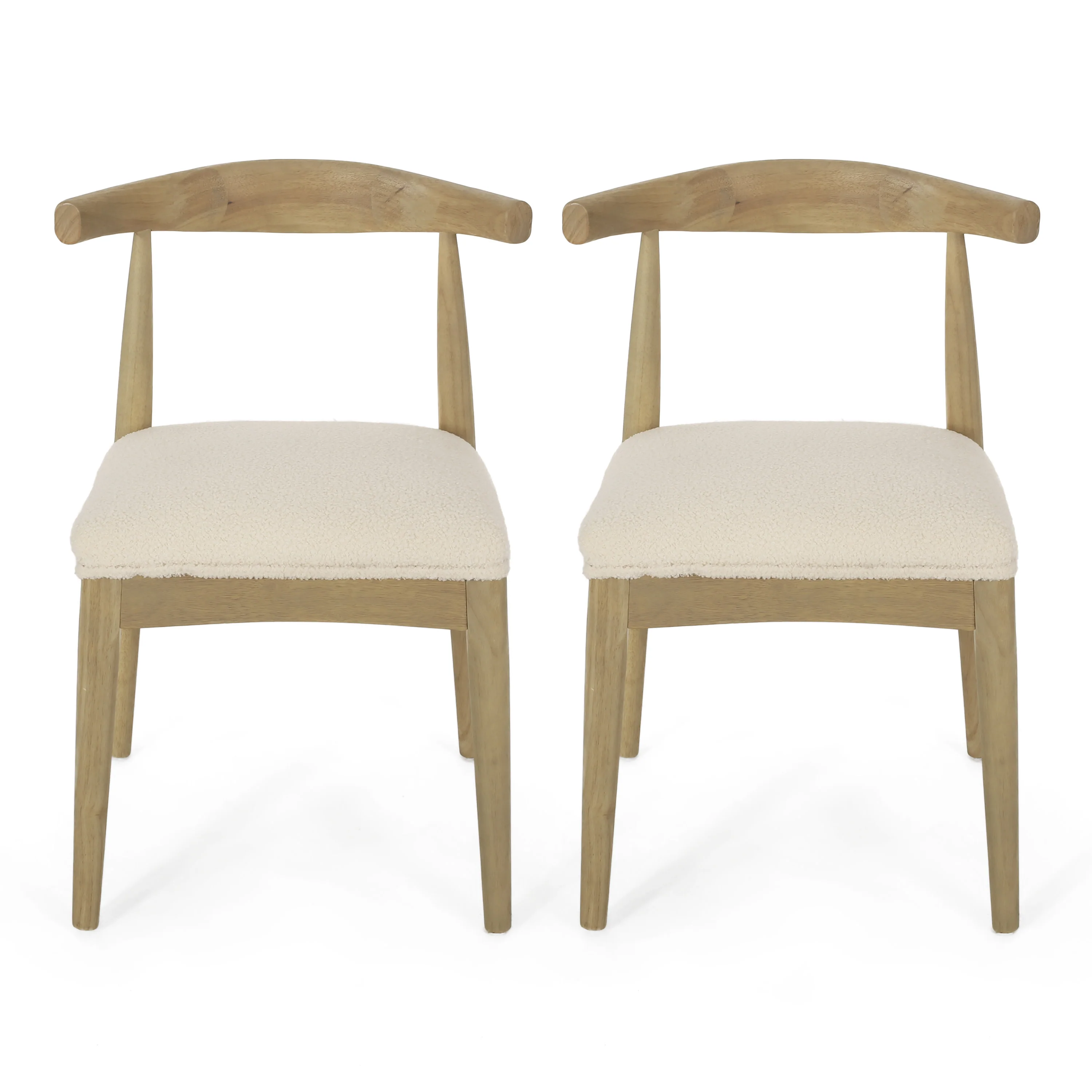 Covey Mid Century Modern Fabric Upholstered Wood Dining Chairs, Set of 2 - furnishings