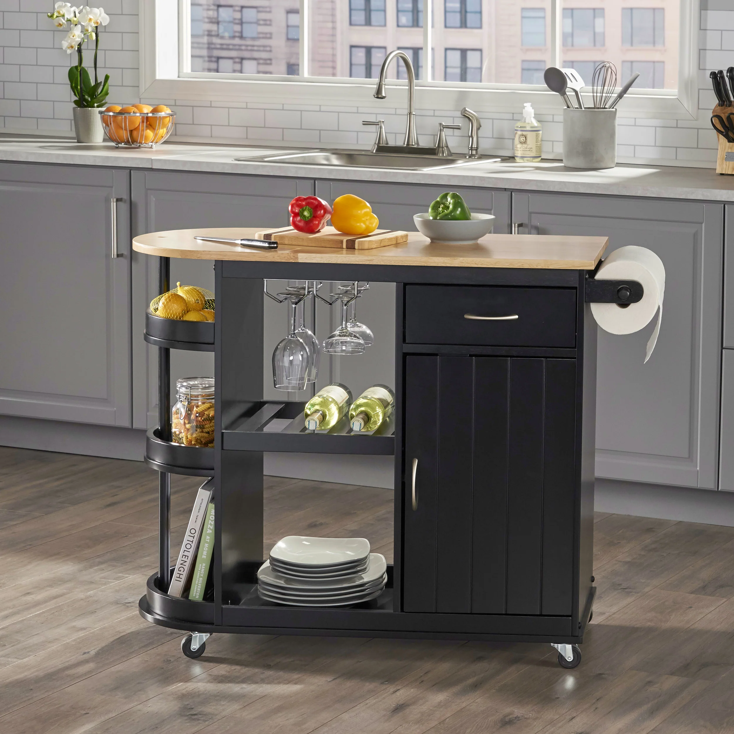 Averi Kitchen Cart with Wheels - furnishings