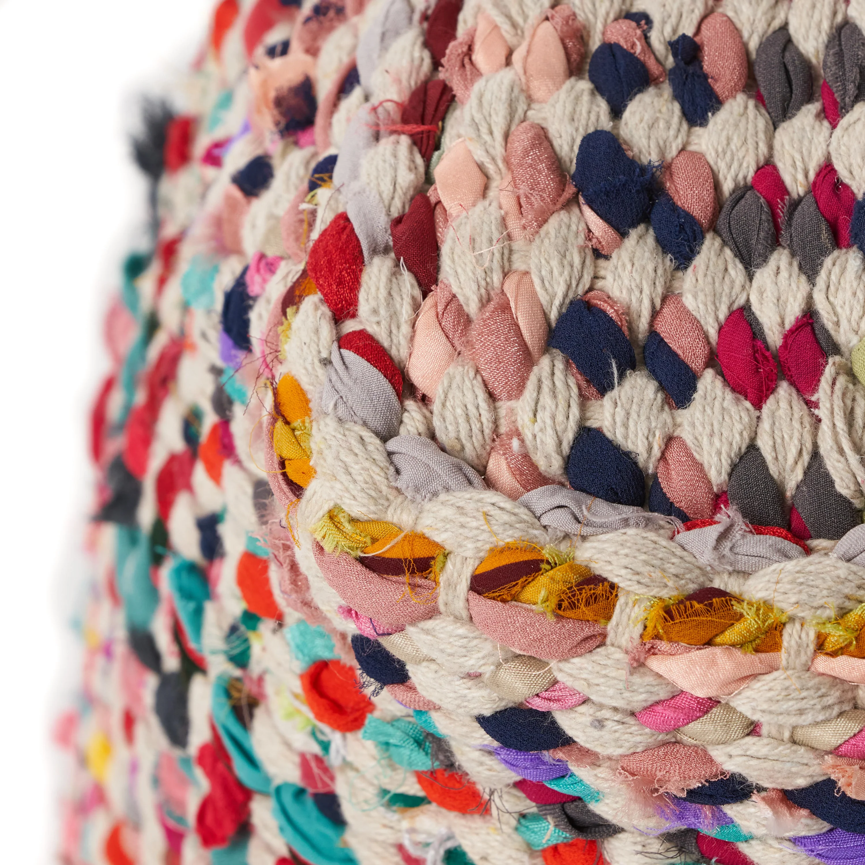 Marcela Handcrafted Boho Fabric Pouf - furnishings