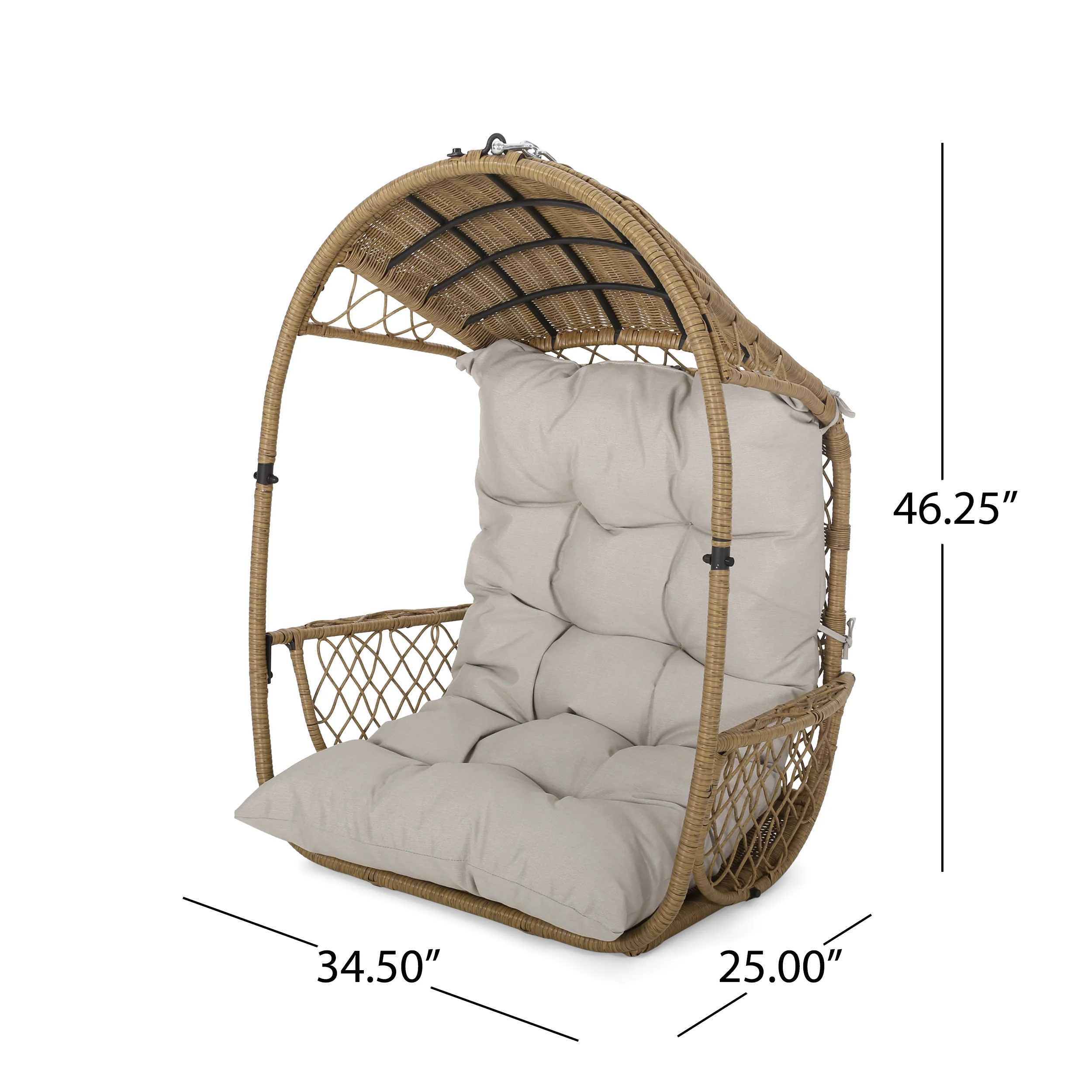 Aydan Outdoor/Indoor Wicker Basket Hanging Chair (NO STAND) - furnishings