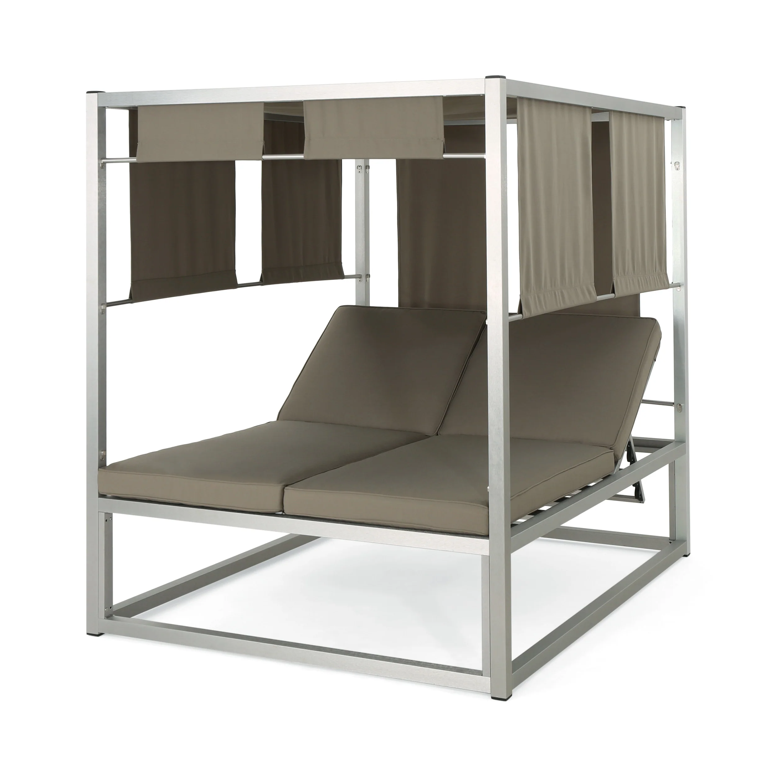 Amos Outdoor Aluminum Daybed with Canopy - furnishings