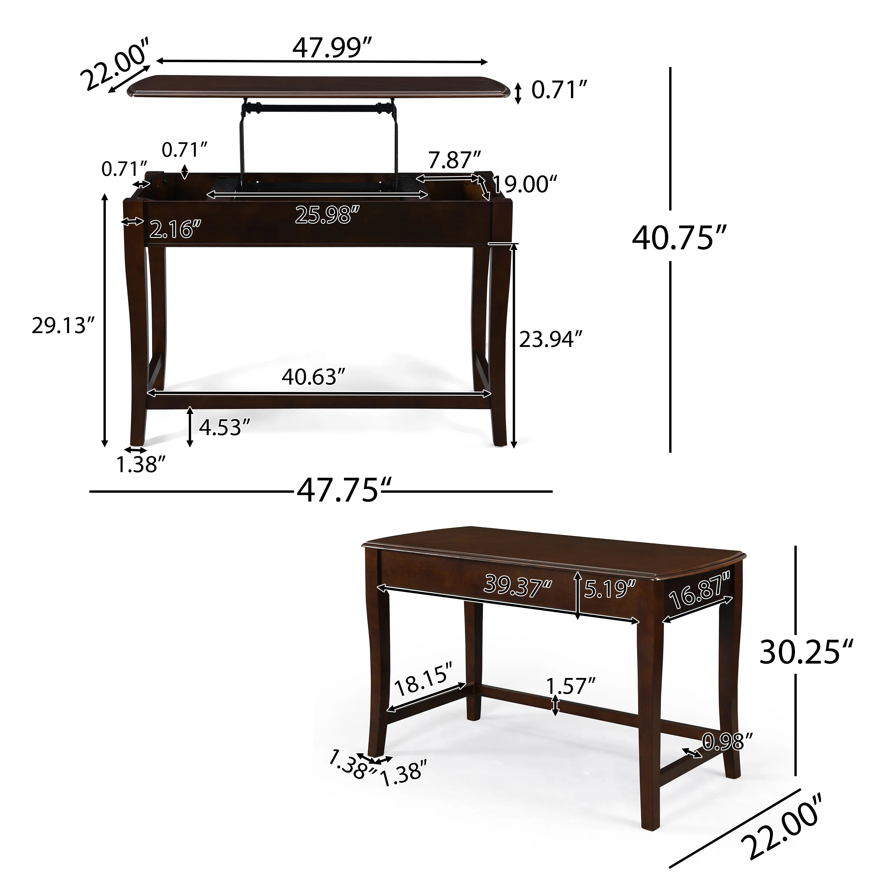 Rishab Transitional Lift-Top Standing Desk - furnishings
