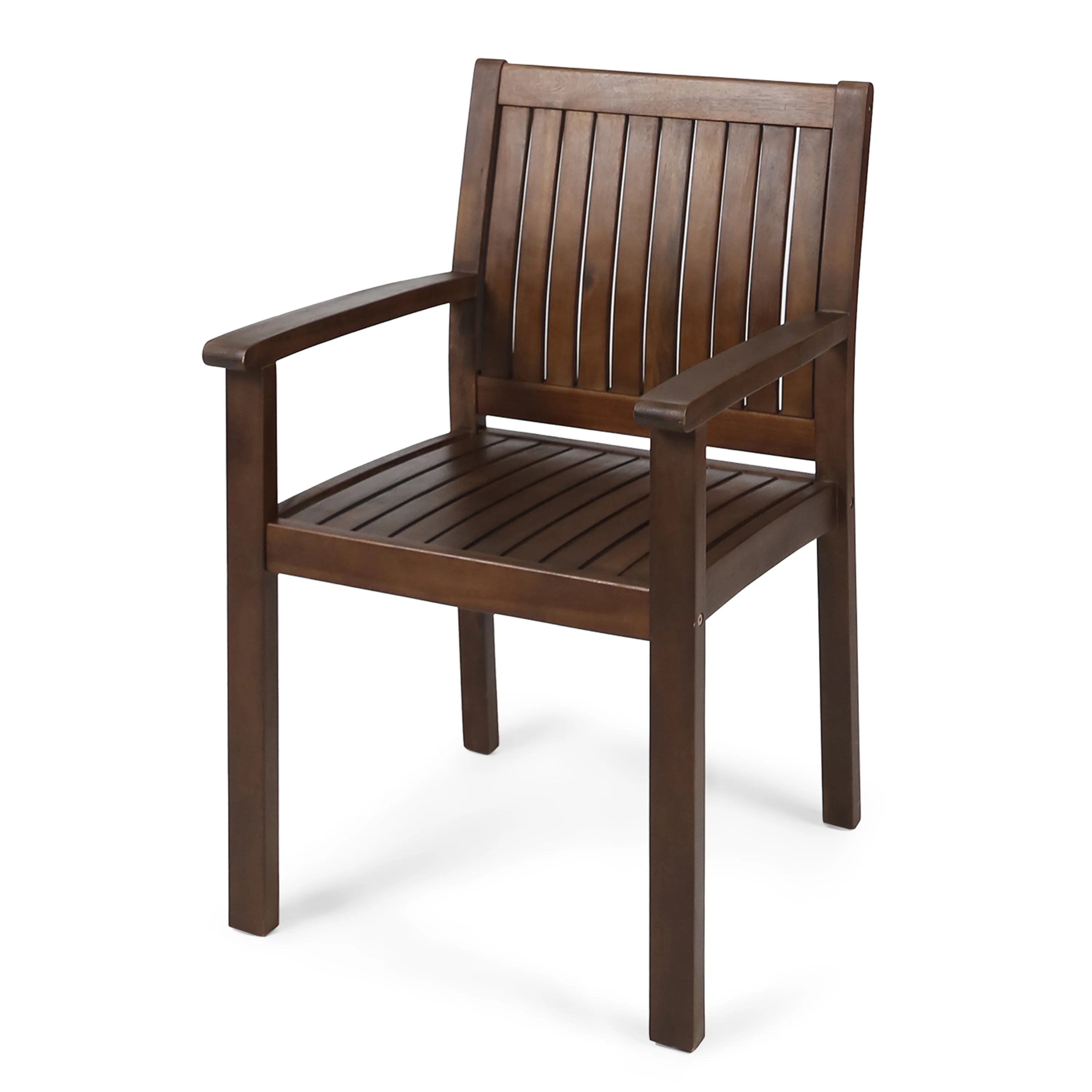 Odin Outdoor 7-Piece Acacia Wood Dining Set, Dark Brown - furnishings