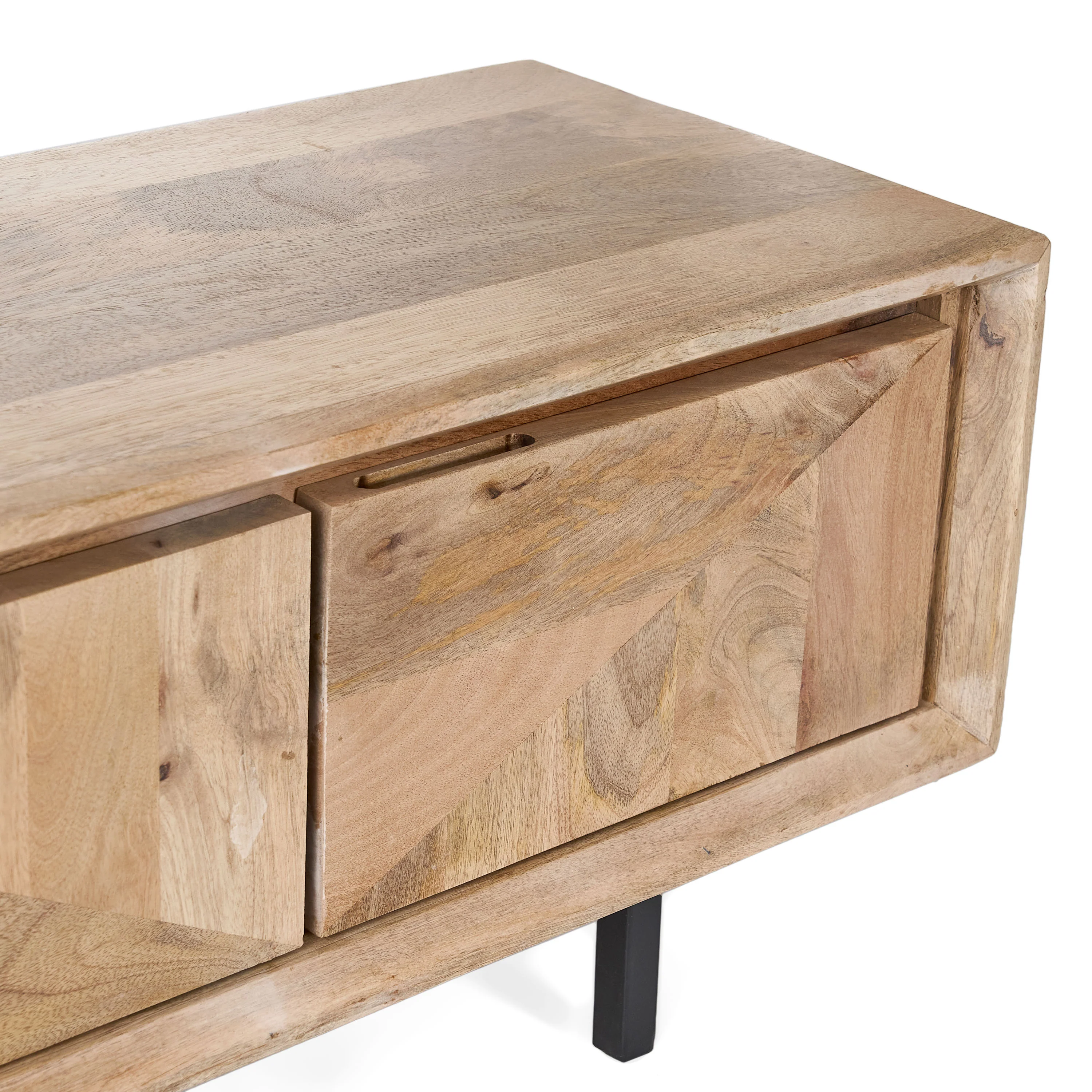 Zanya Handcrafted Boho 3-Drawer Wood TV Stand - furnishings