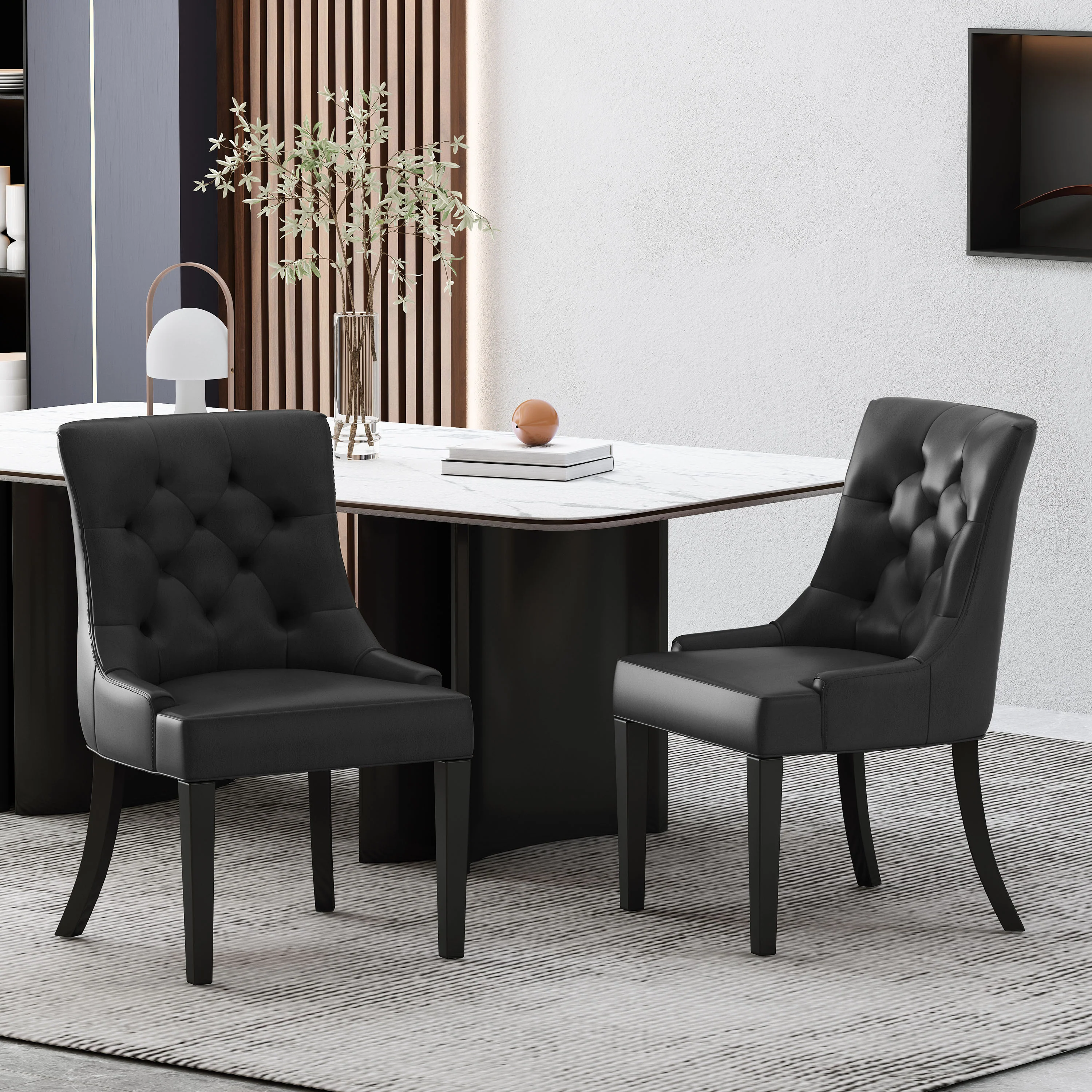 Maggie Contemporary Tufted Dining Chairs, Set of 2 - furnishings