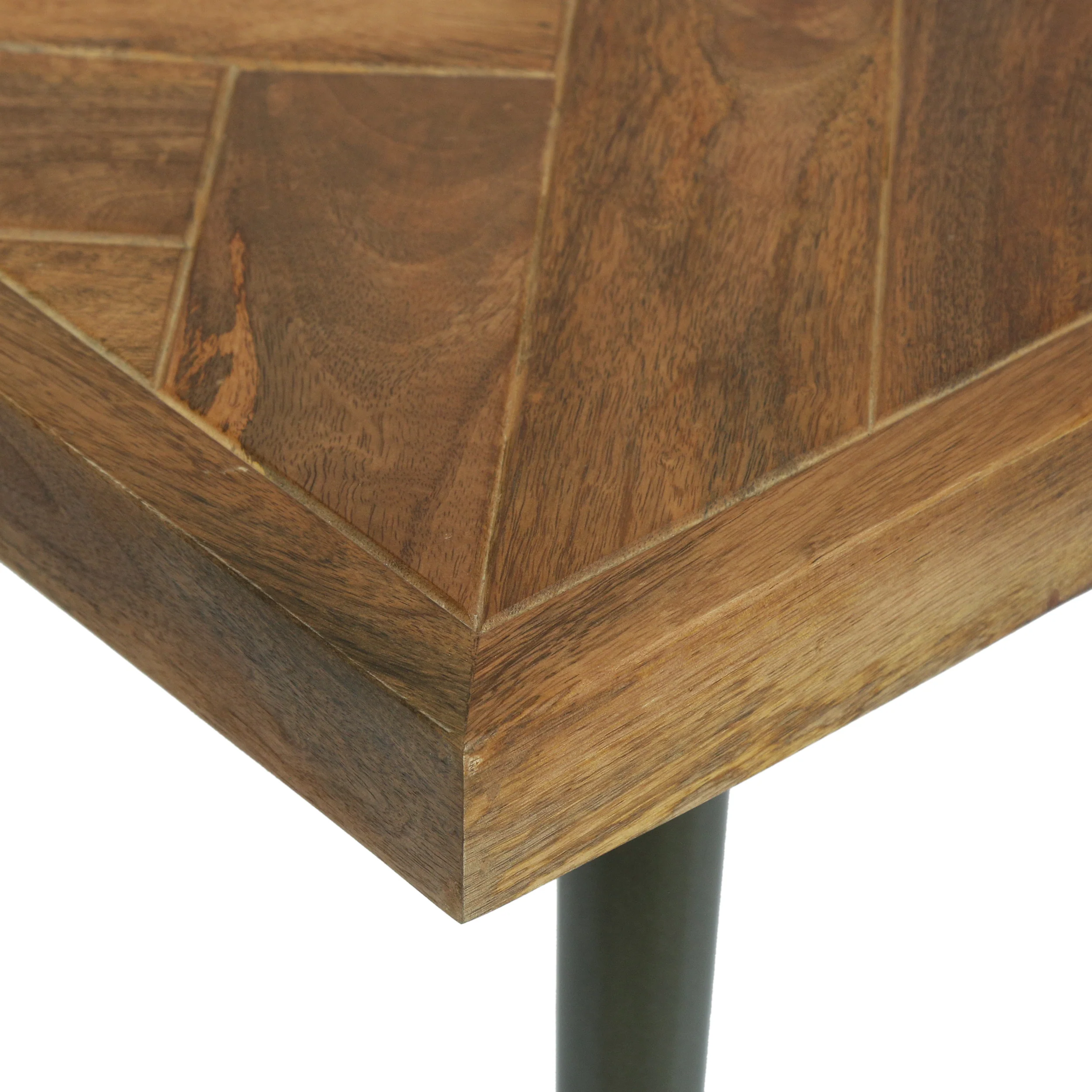 Tilton Boho Handcrafted Mango Wood Parquet Coffee Table, Natural Honey and Gray - furnishings