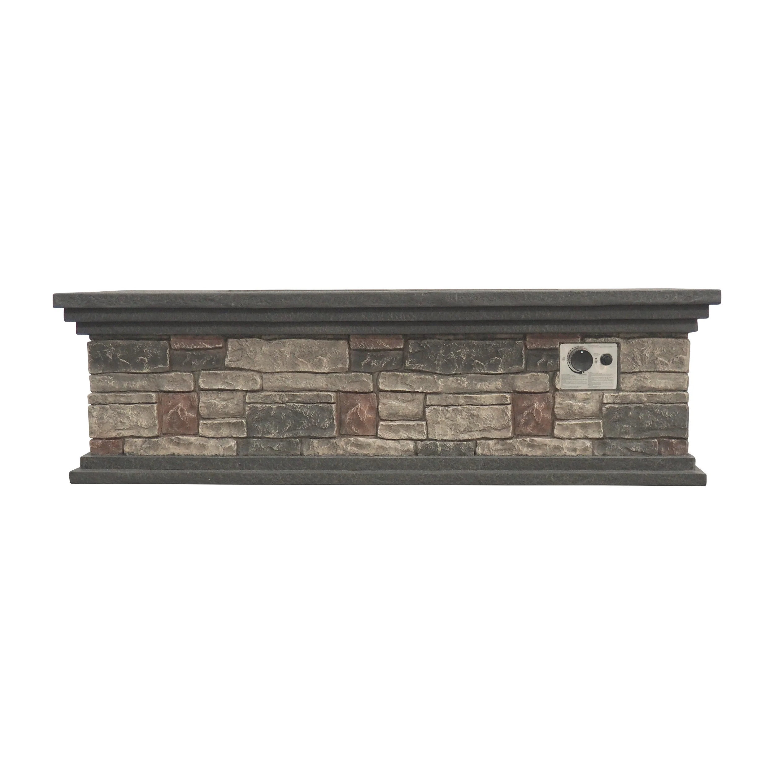 Lillian Rectangular Faux Stone 50,000 BTU Propane Fire Pit - furnishings