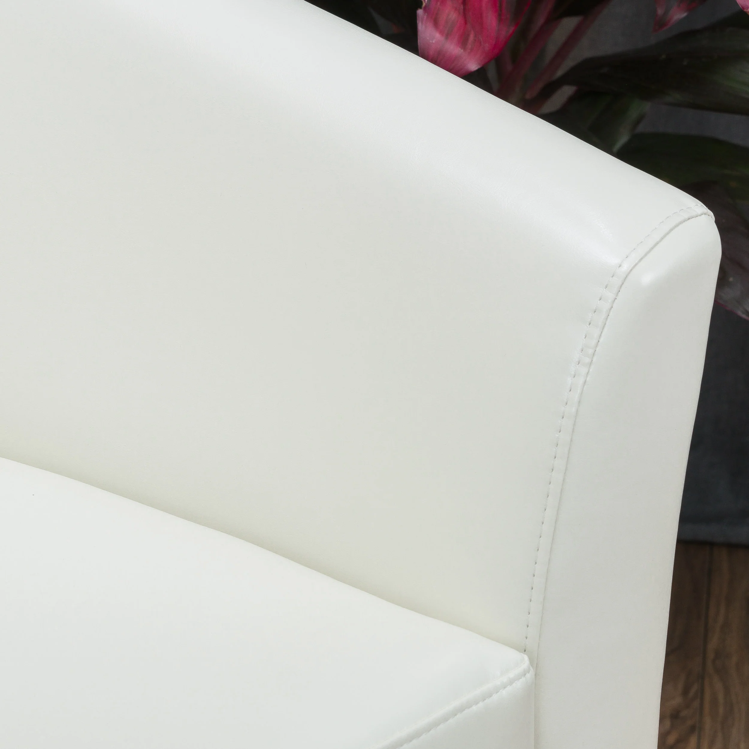 Corley Modern Upholstered Faux Leather Swivel Barrel Club Chair - furnishings