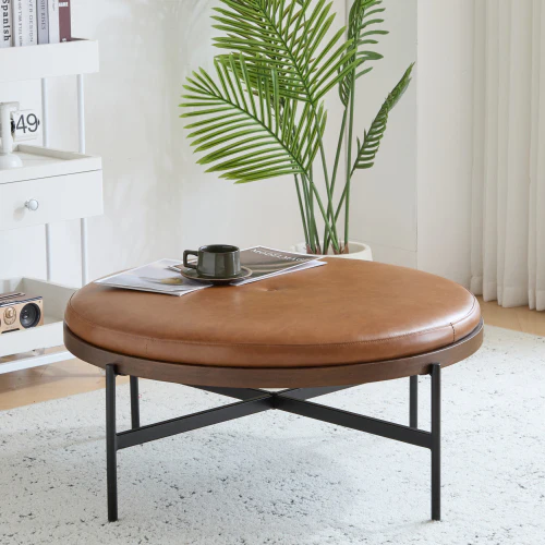 Lyricie Modern Round Ottoman Bench Table - furnishings