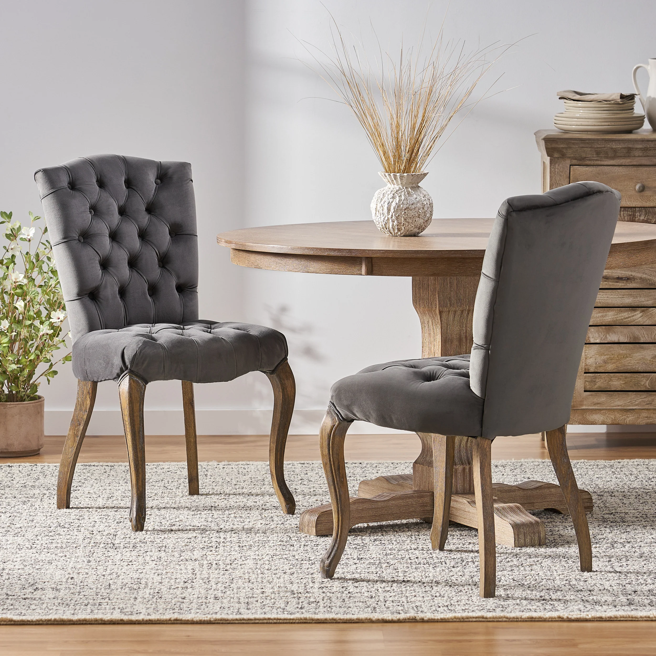 Martino Charcoal Velvet Dining Chair (Set of 2) - furnishings