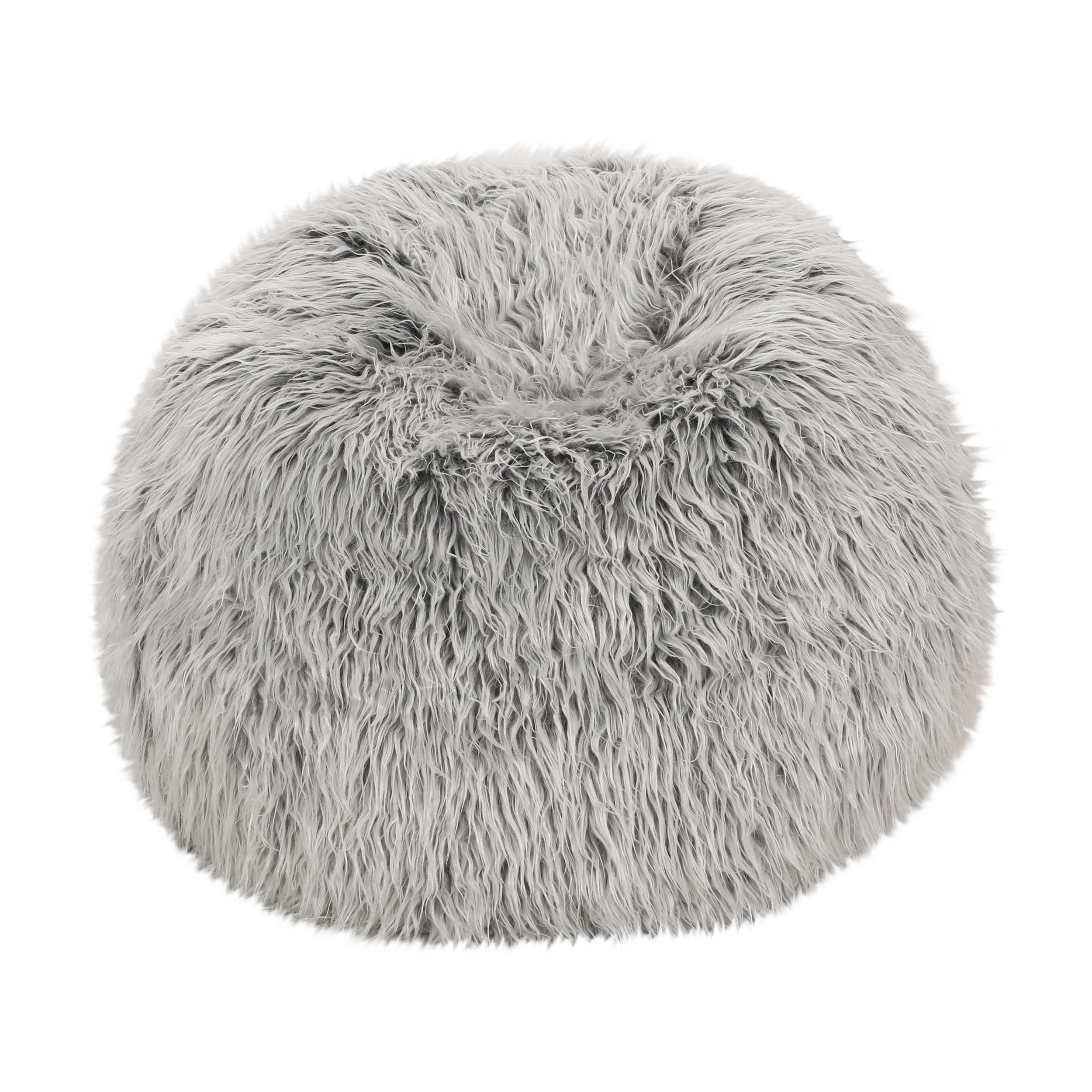 Dundas Modern Glam 3 Foot Faux Fur Bean Bag - furnishings