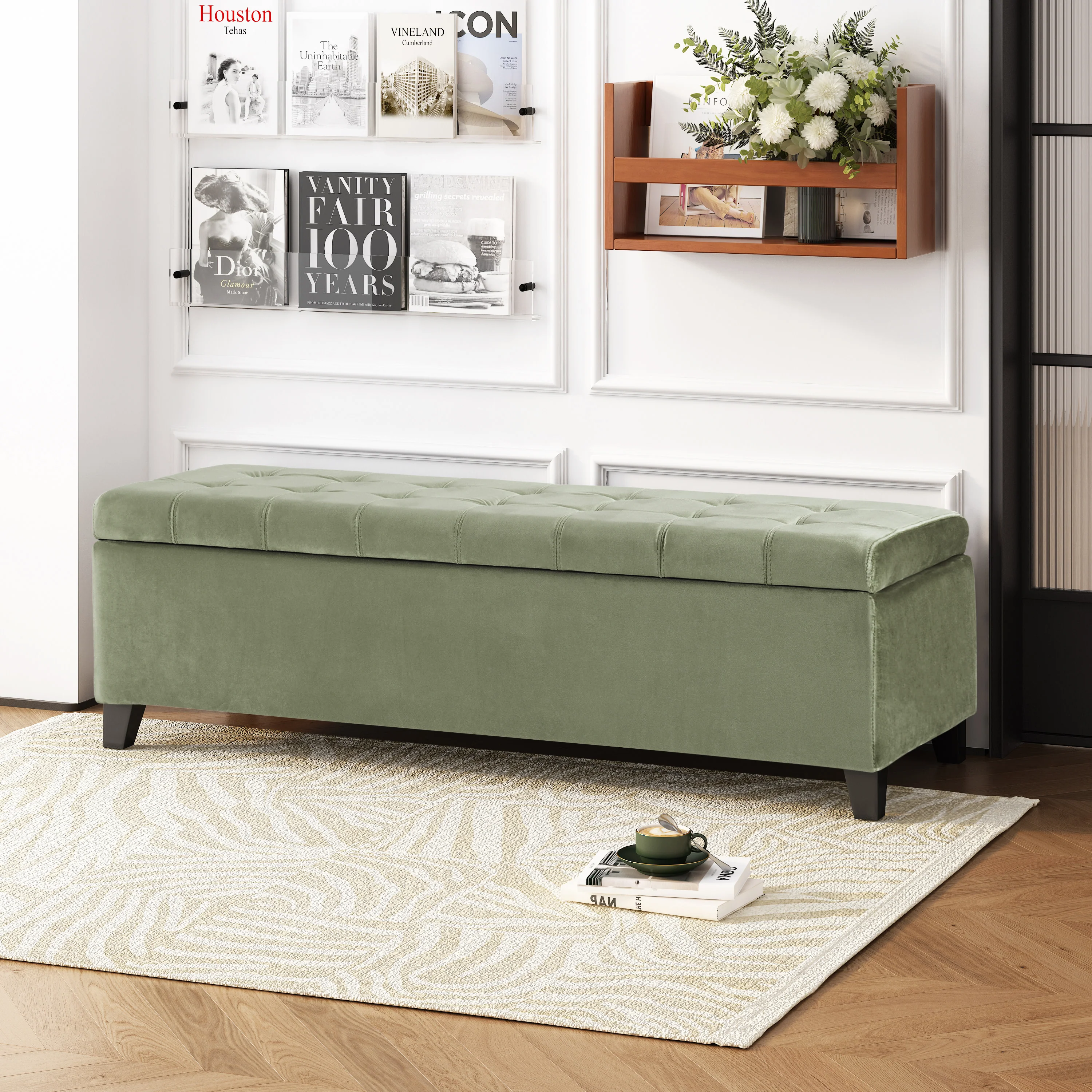 Wendover Fabric Storage Ottoman Bench - furnishings