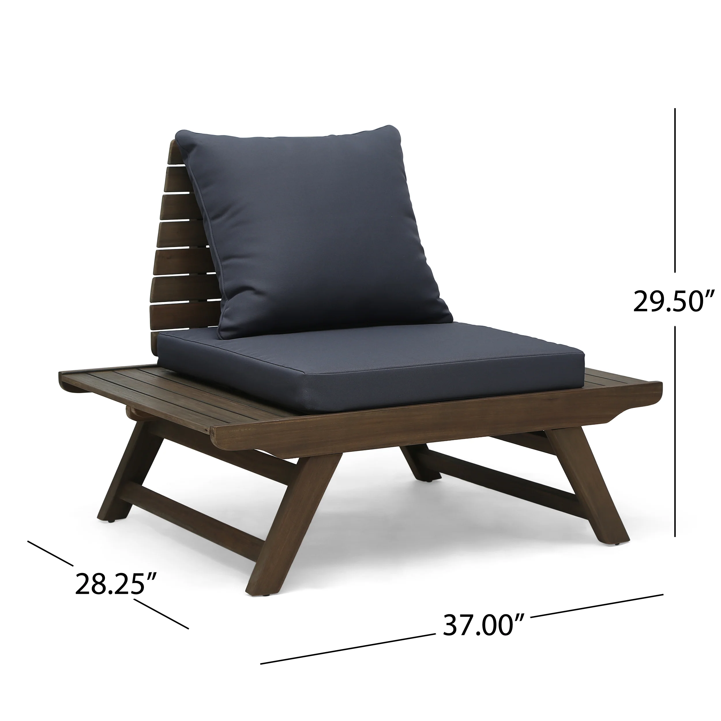 Martha Outdoor Acacia Wood 4 Seater Chat Set with Side Table and Coffee Table - furnishings