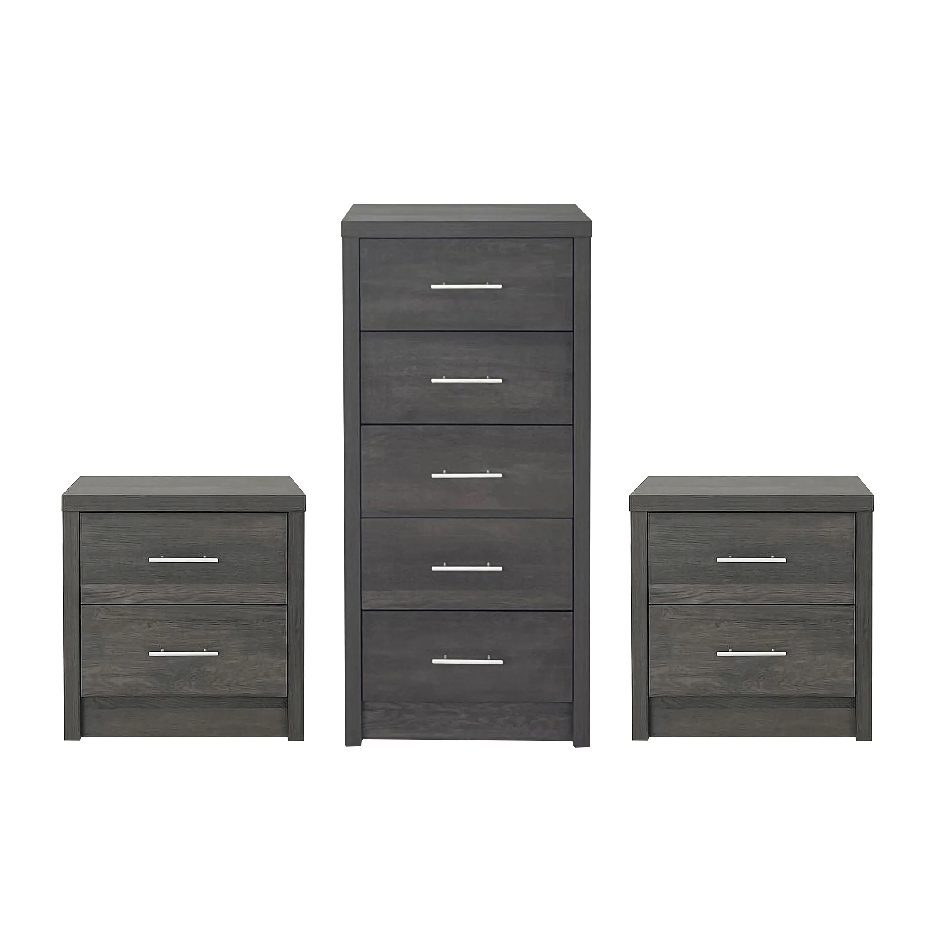 Marlette Modern 3 Piece 5 Drawer Dresser and Nightstand Bedroom Set - furnishings