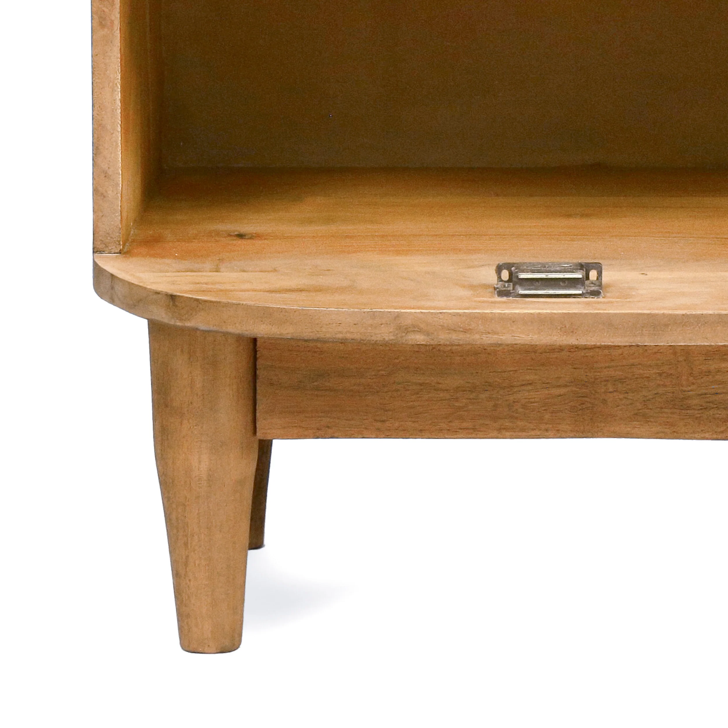 Cerny Rustic Handmade Wood and Cane Nightstand Cabinets, Set of 2, Natural - furnishings