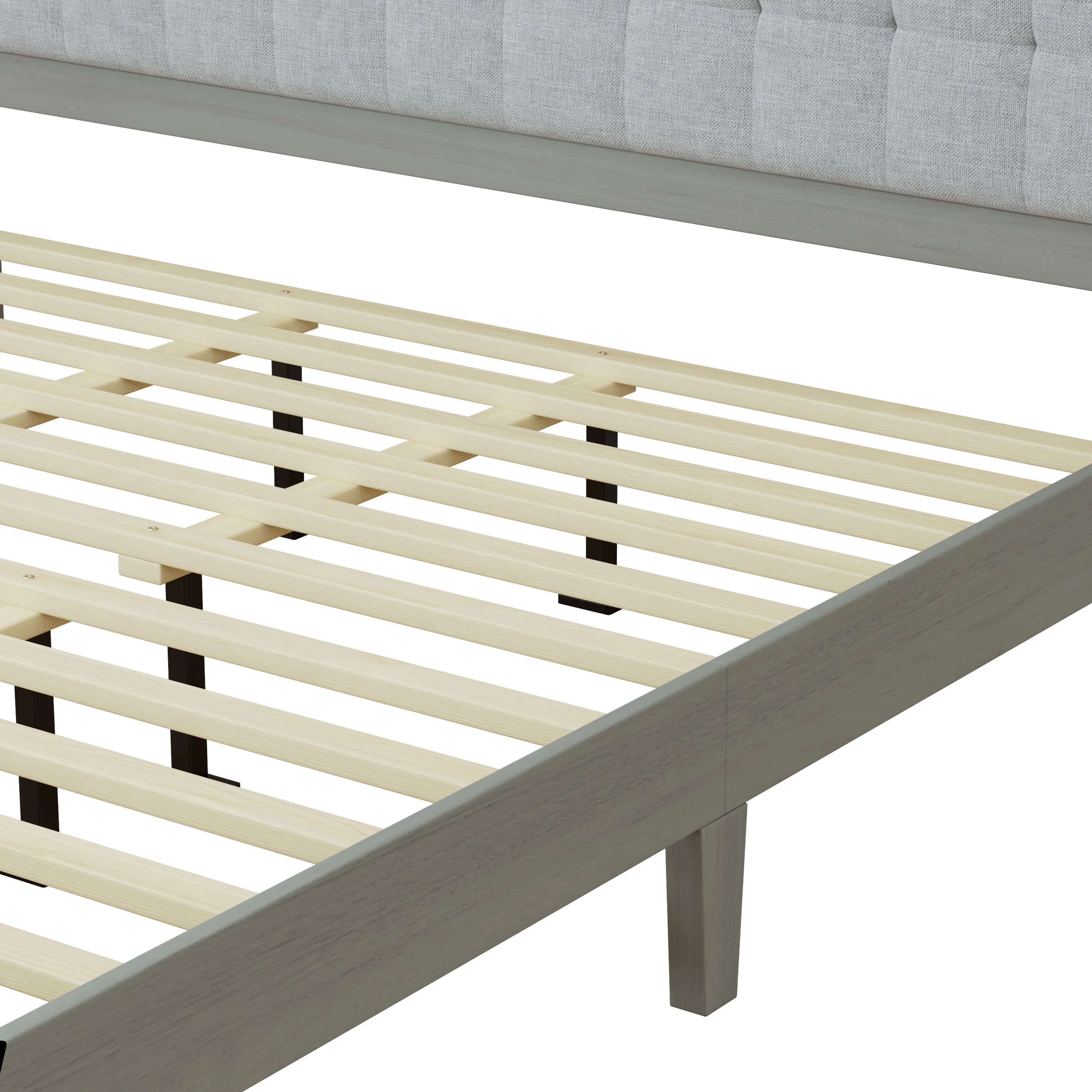 Griselda Upholstered Platform Bed with Padded Headboard - furnishings