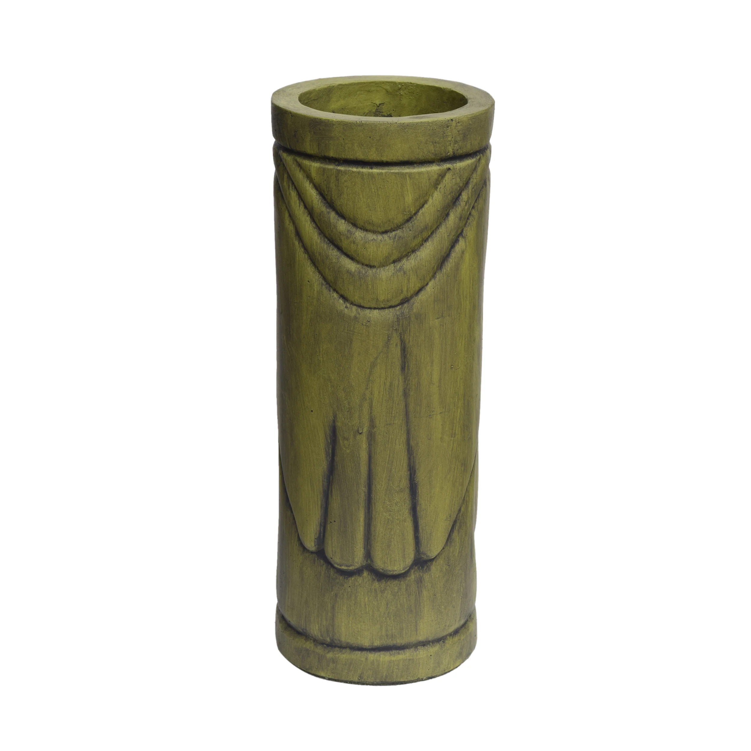 Jayleen Outdoor Tiki Urn, Antique Green Finish - furnishings