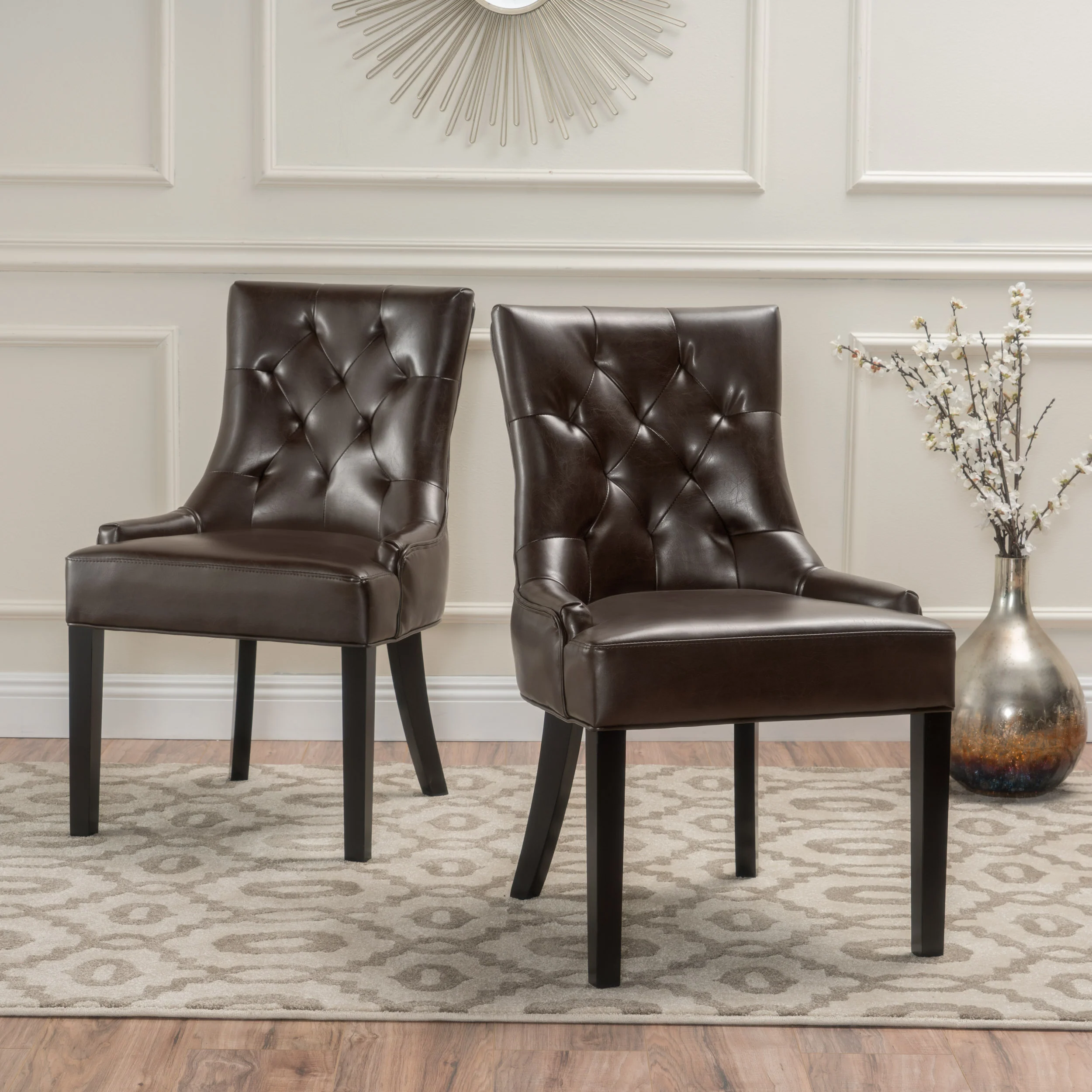Stacy Tufted Leather Dining Chairs (Set of 2) - furnishings
