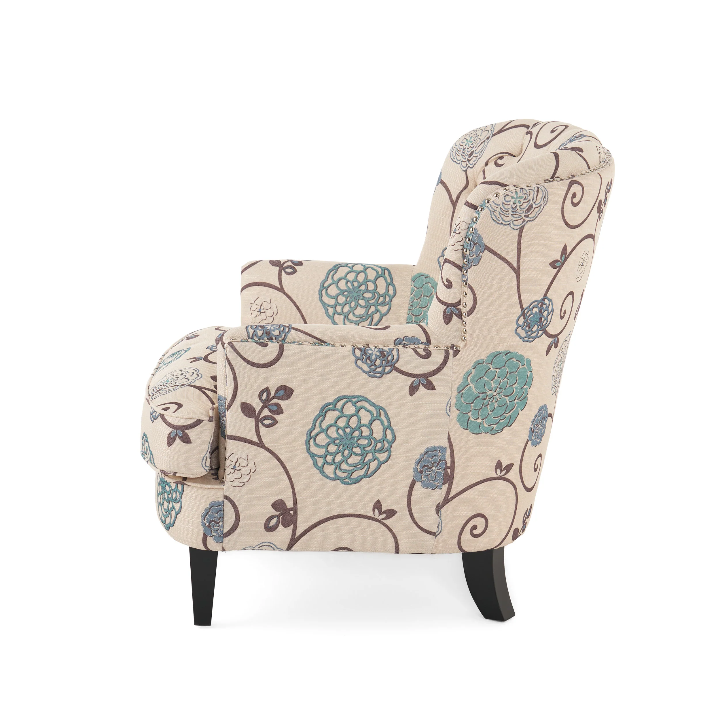 Alfred Button Tufted Fabric Club Chair - furnishings