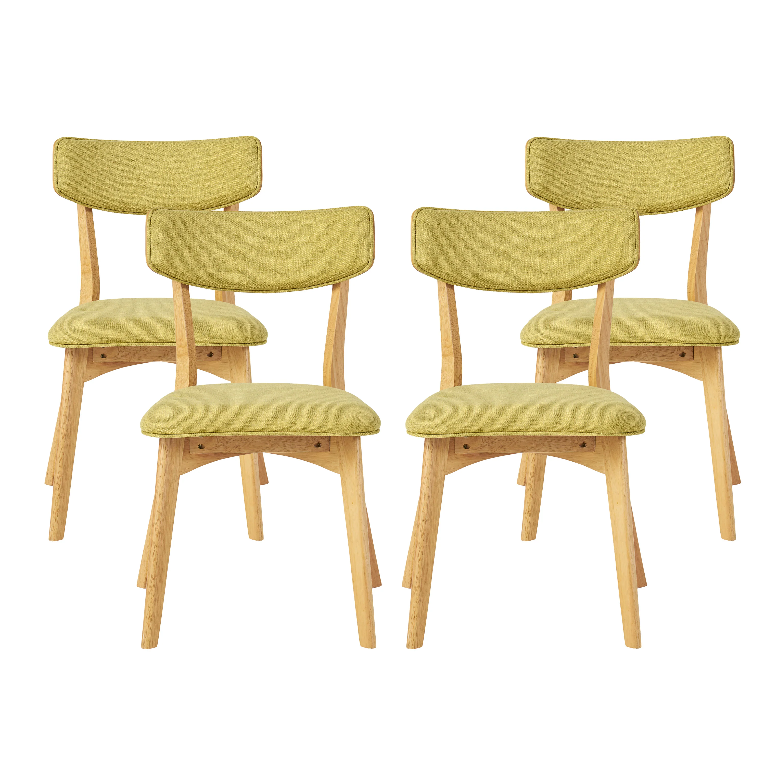 Wrene Mid-Century Walnut Finished Frame Dining Chairs, Set of 4 - furnishings