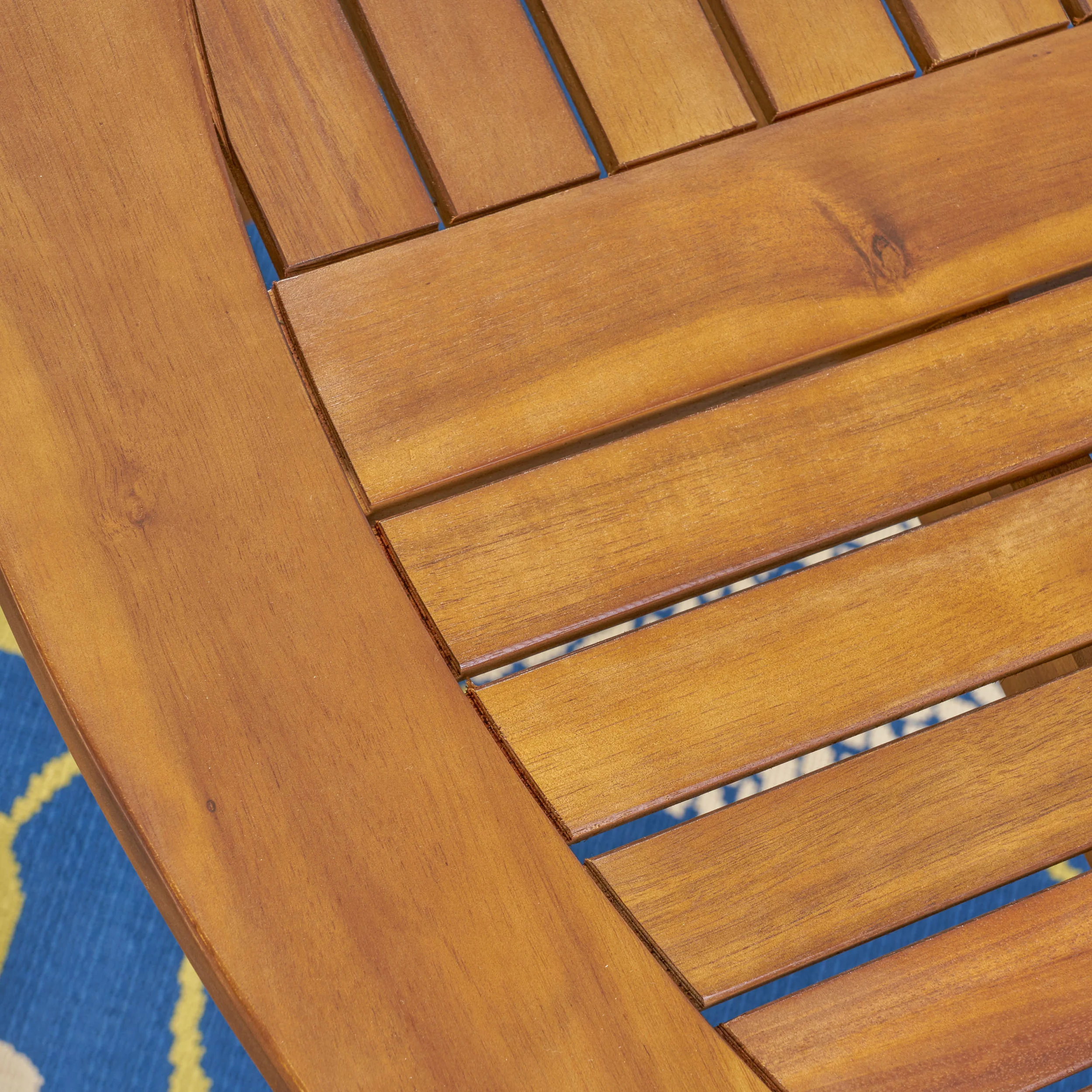 Baldry Outdoor 5 Piece Acacia Wood and Wicker Dining Set - furnishings