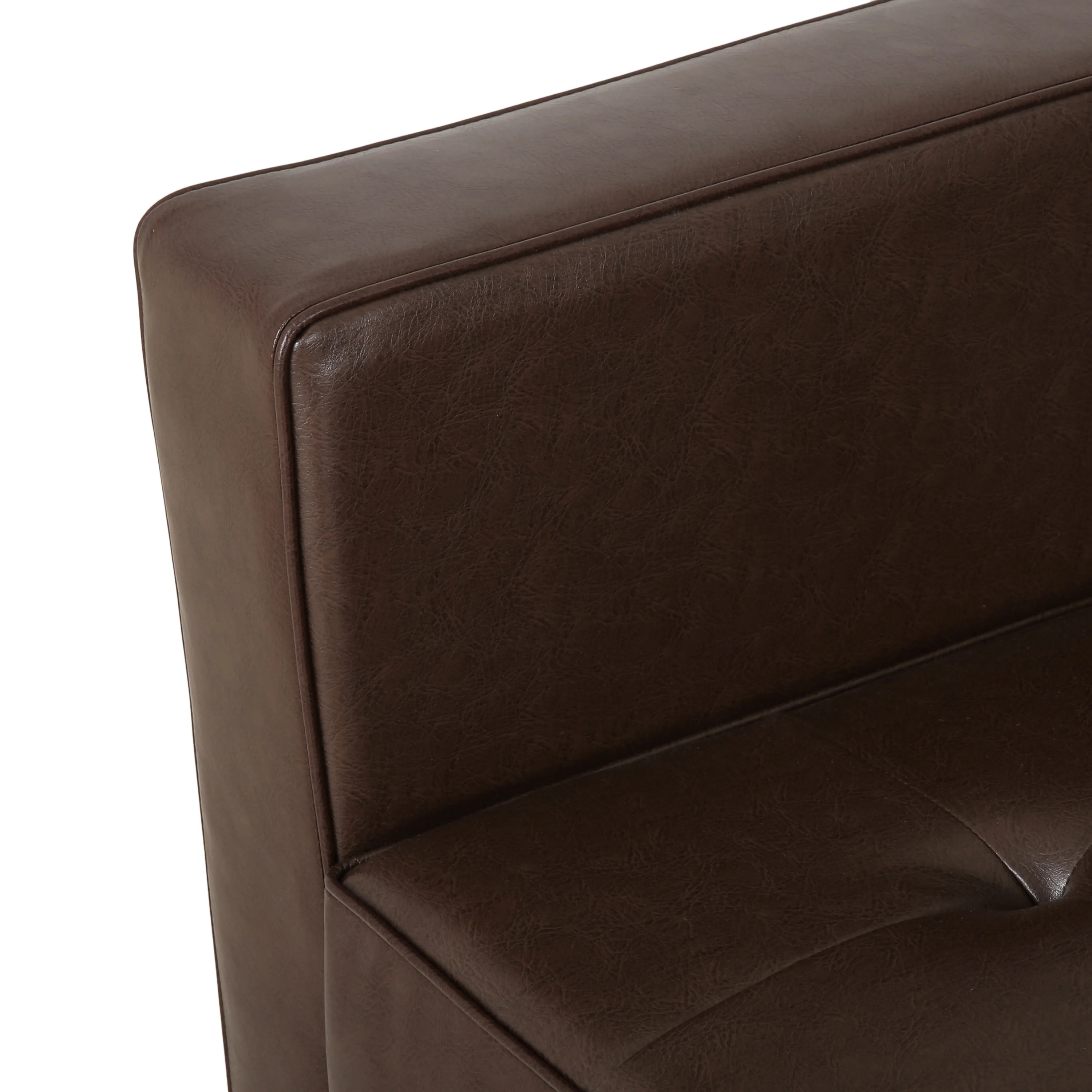 Goliath Contemporary Faux Leather Tufted 5 Seater Sectional Sofa Set - furnishings