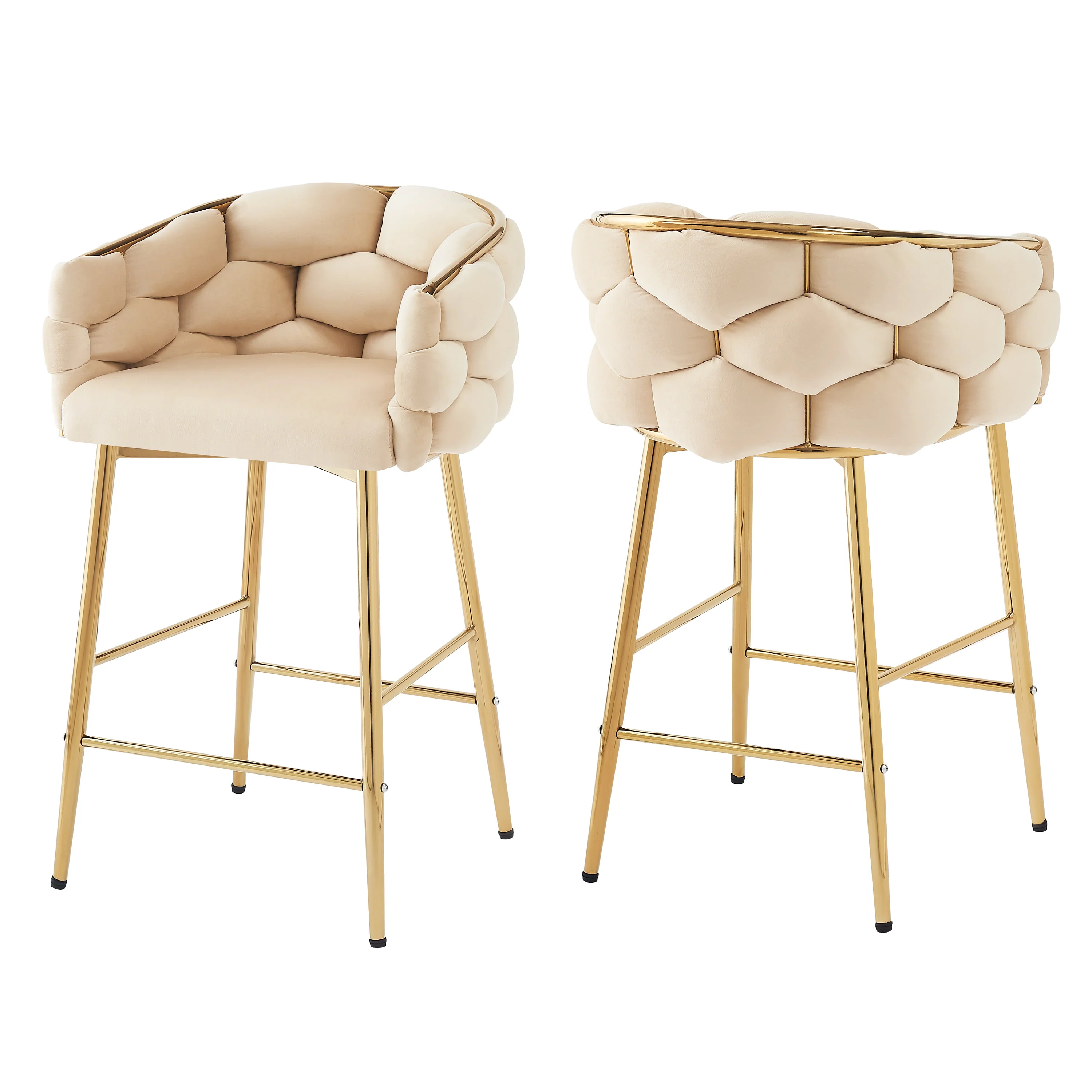 Reede Modern Upholstered Flannelette Counter Stools - furnishings