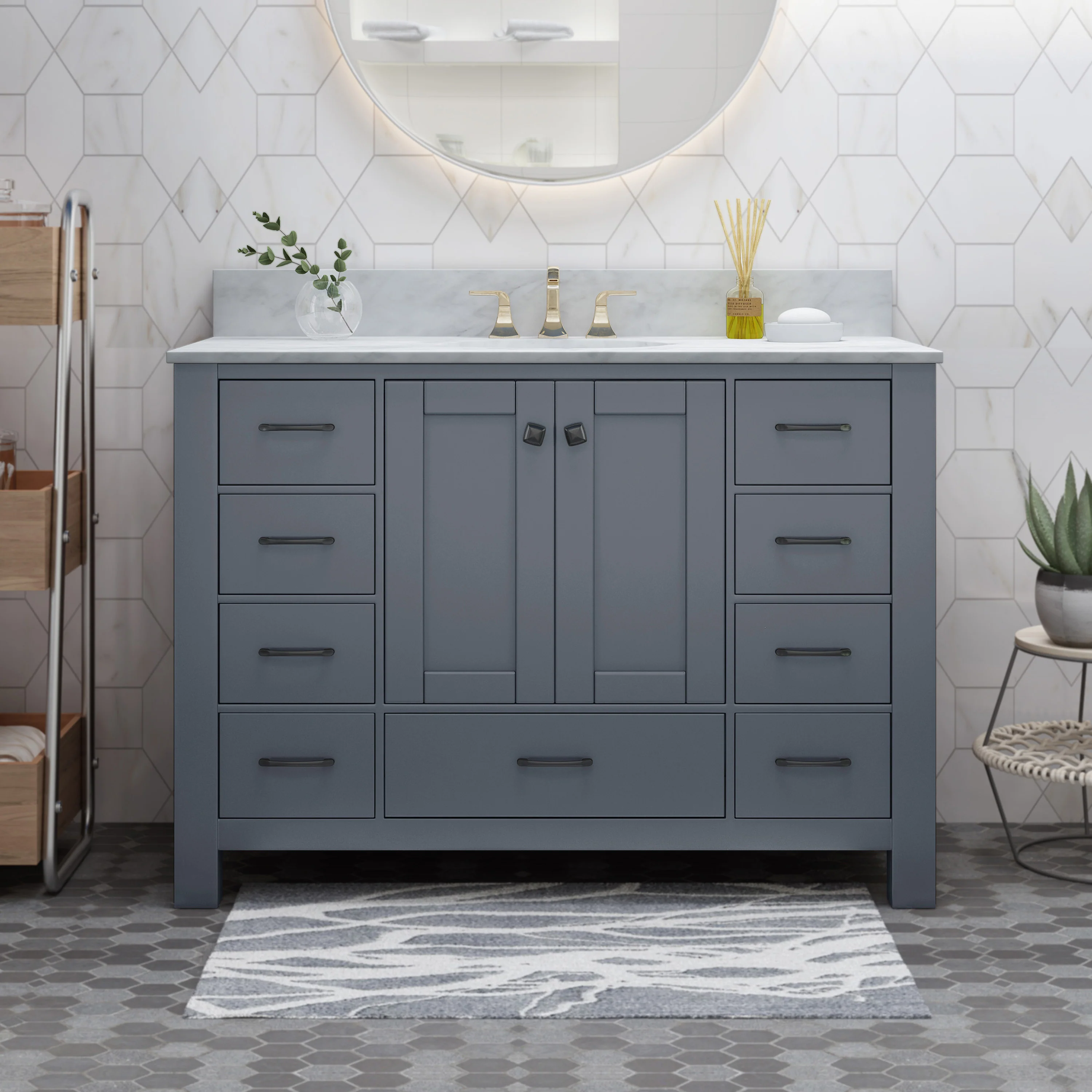 Lorent Contemporary Marble Countertop with Sink - furnishings