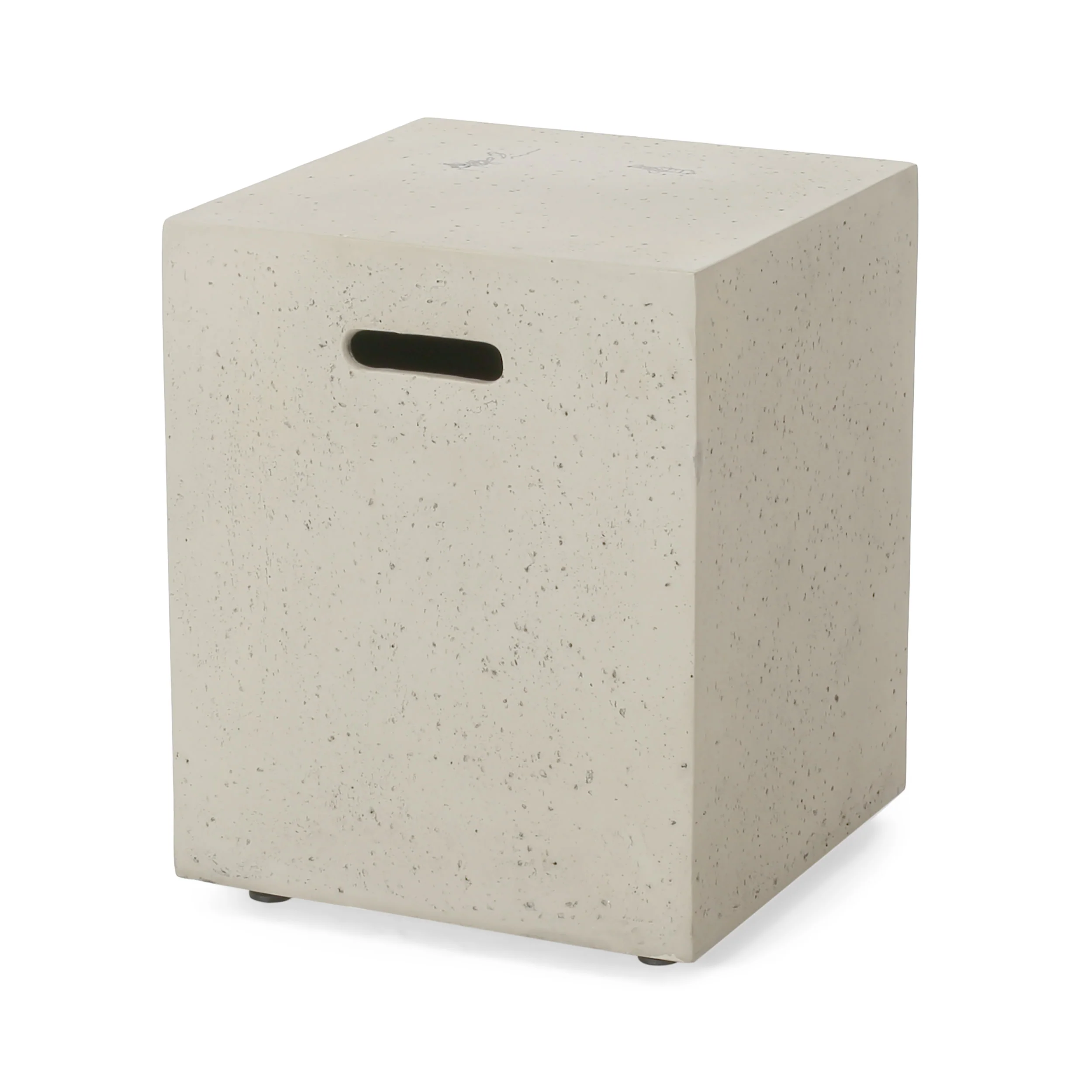 Hearth Outdoor Lightweight Concrete Tank Holder Side Table - furnishings
