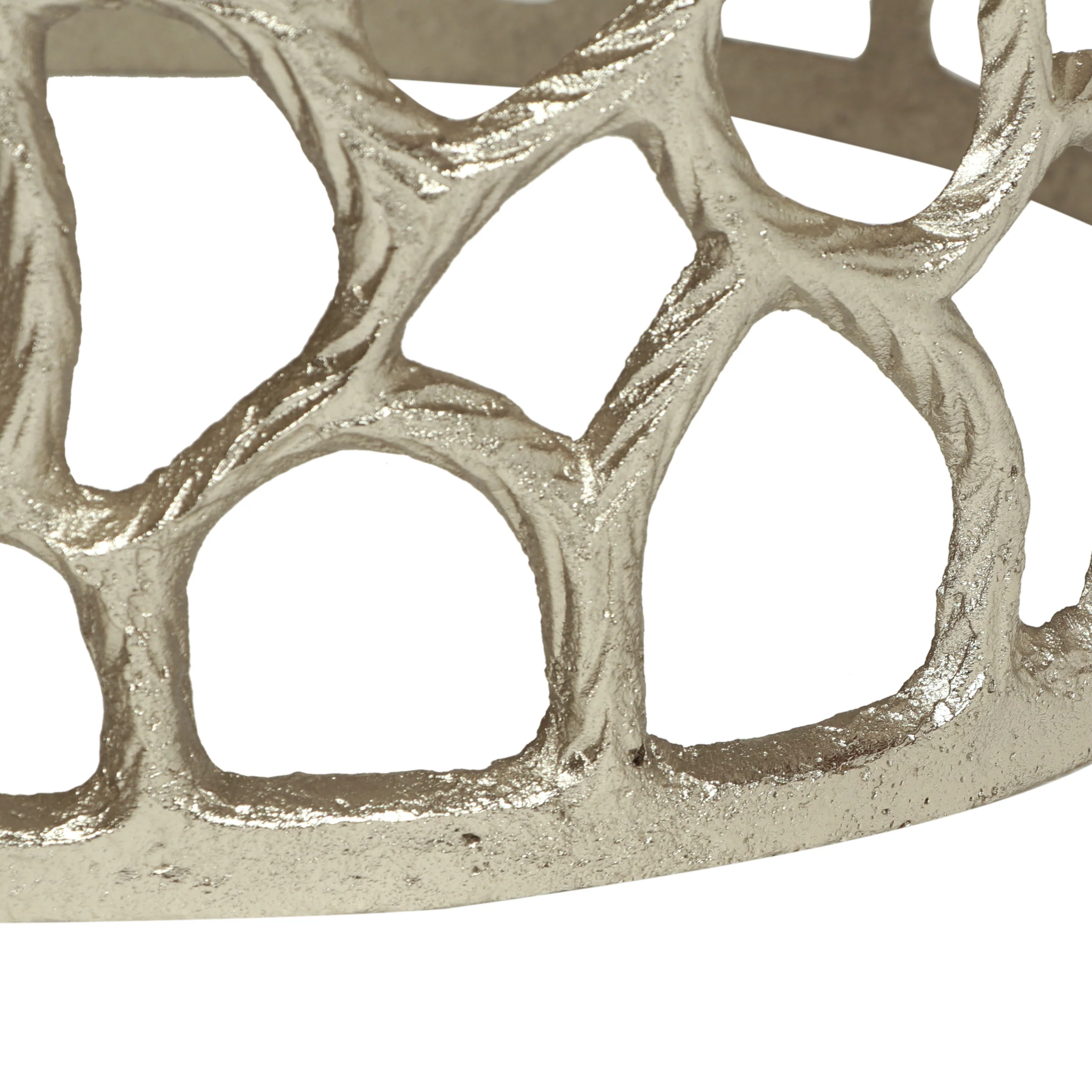 Graciela Modern Iron Mesh Accent Table, Nickel Antique - furnishings