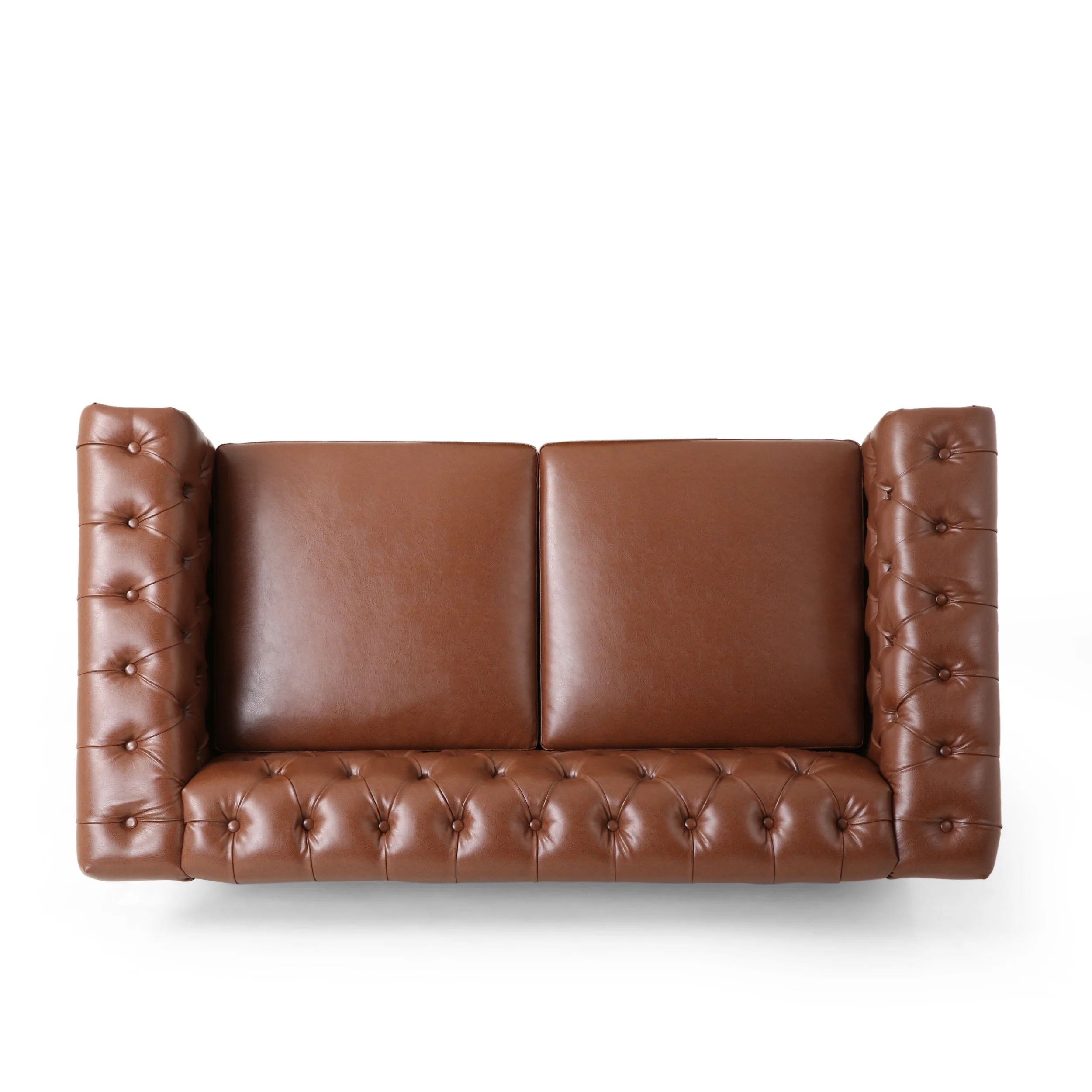 Timber Modern Glam Tufted Loveseat with Nailhead Trim - furnishings