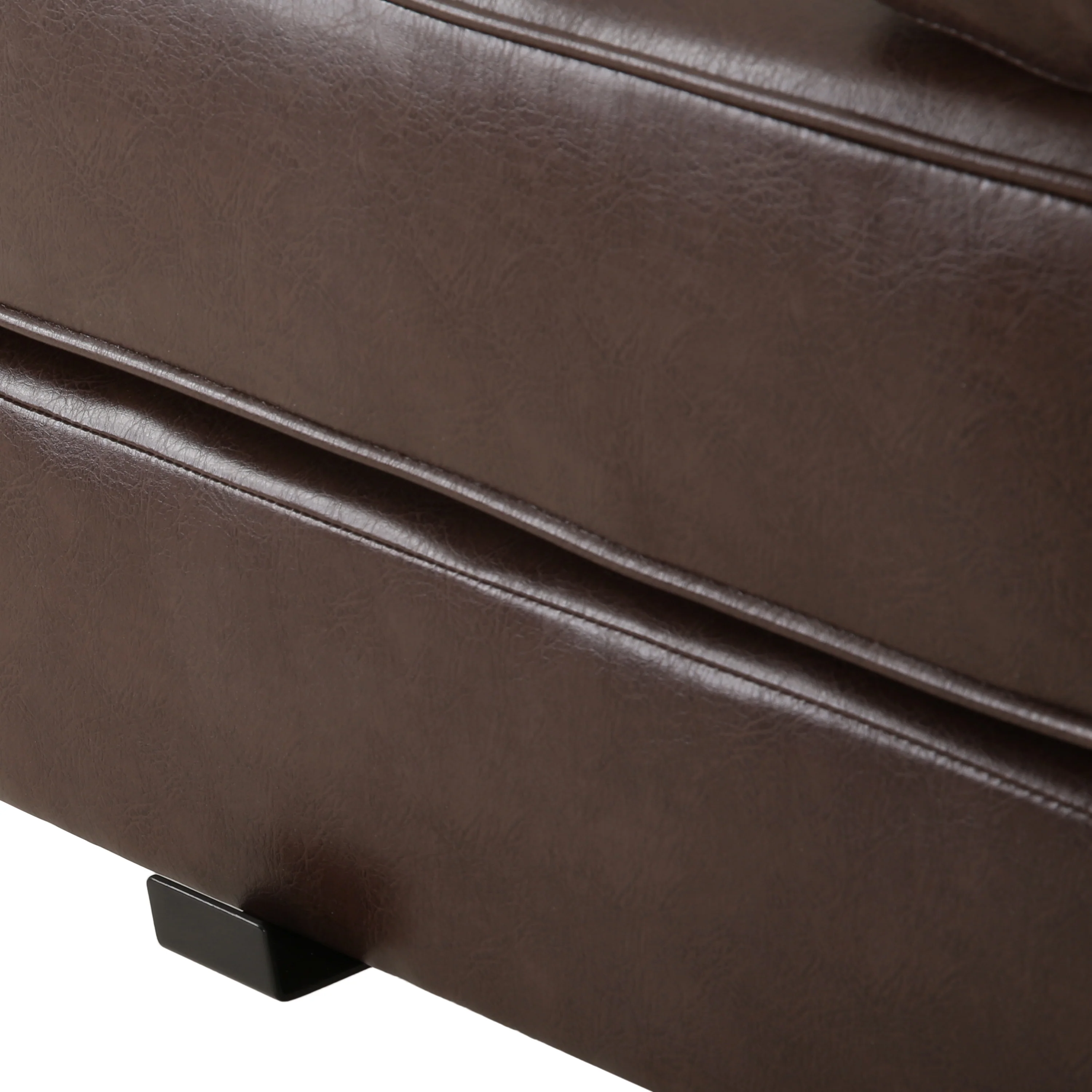 Goliath Contemporary Faux Leather Tufted 5 Seater Sectional Sofa Set - furnishings