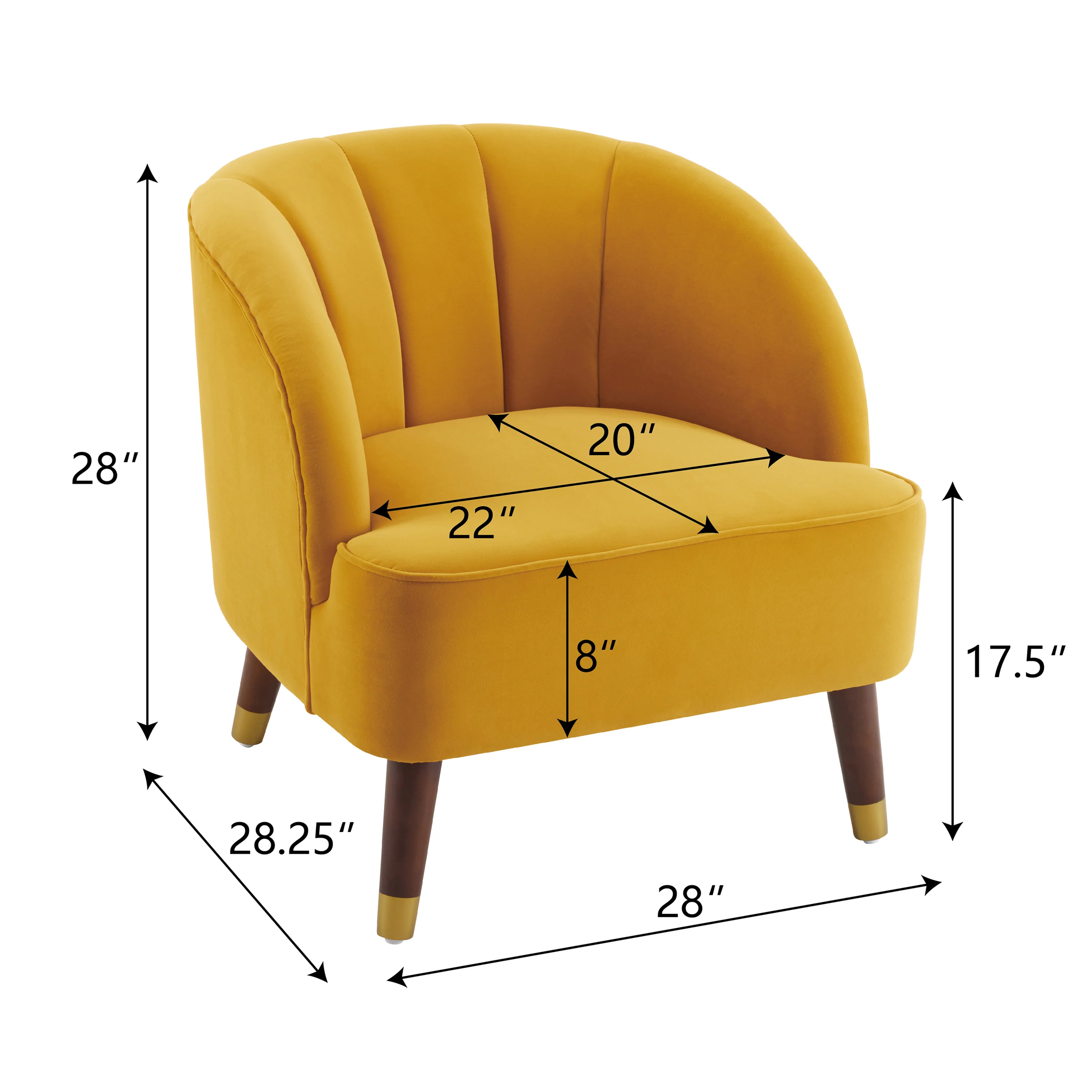 Veneras Velvet Barrel Club Chair - furnishings