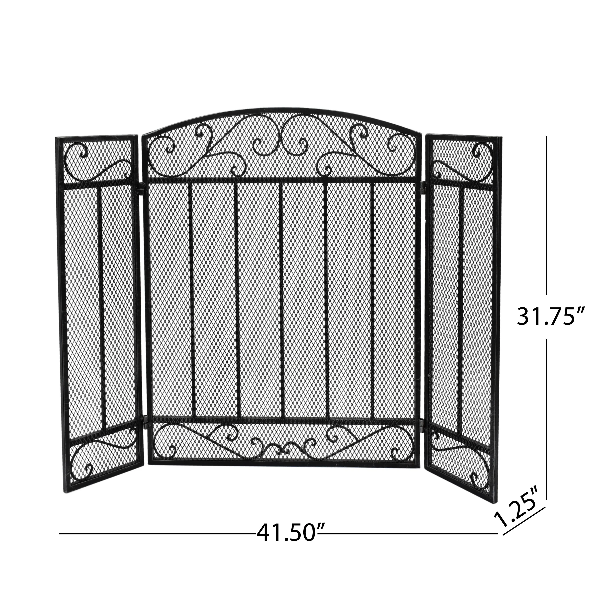 Fernando Contemporary Three Panel Iron Firescreen - furnishings