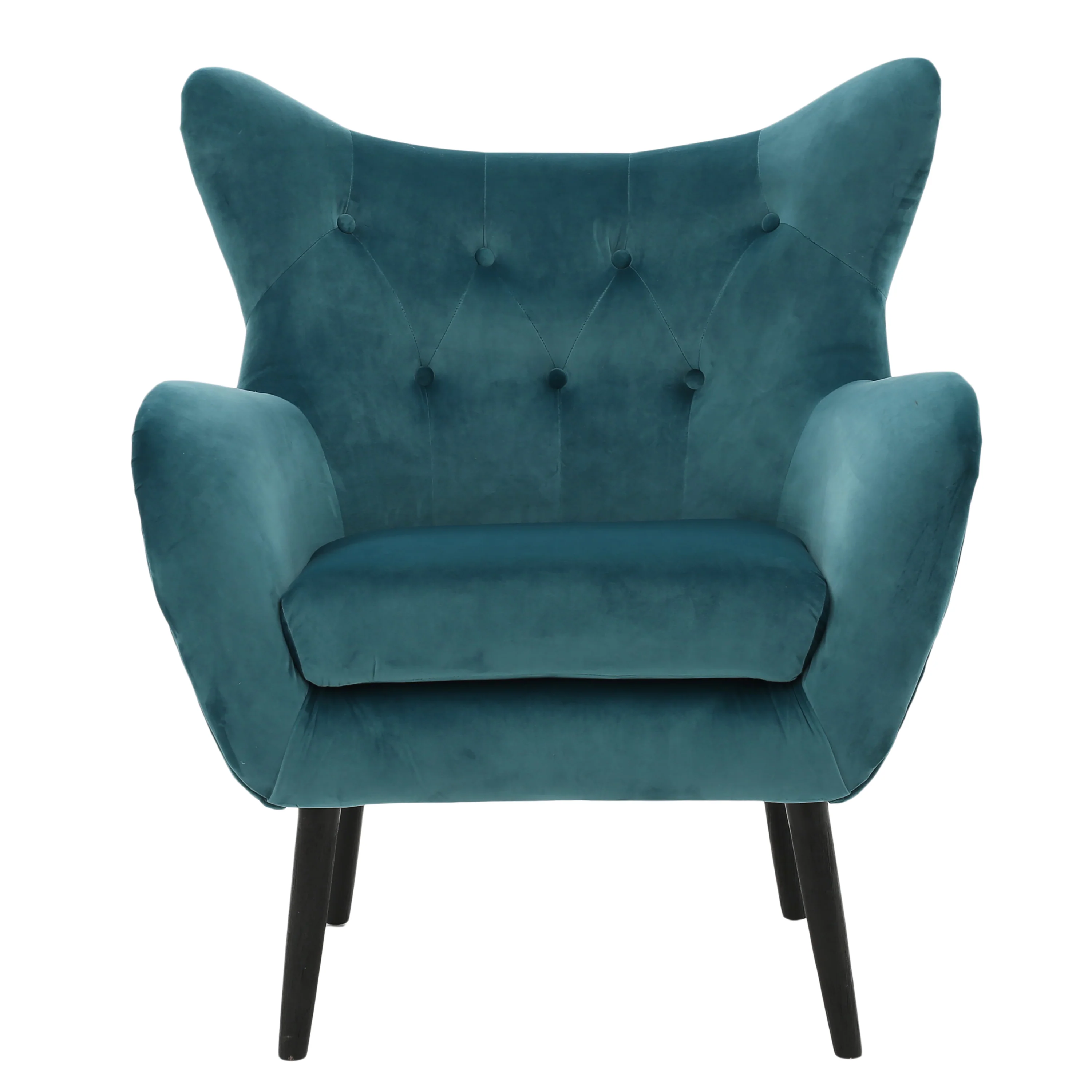 Mae Velvet Tufted Wingback Armchair - furnishings