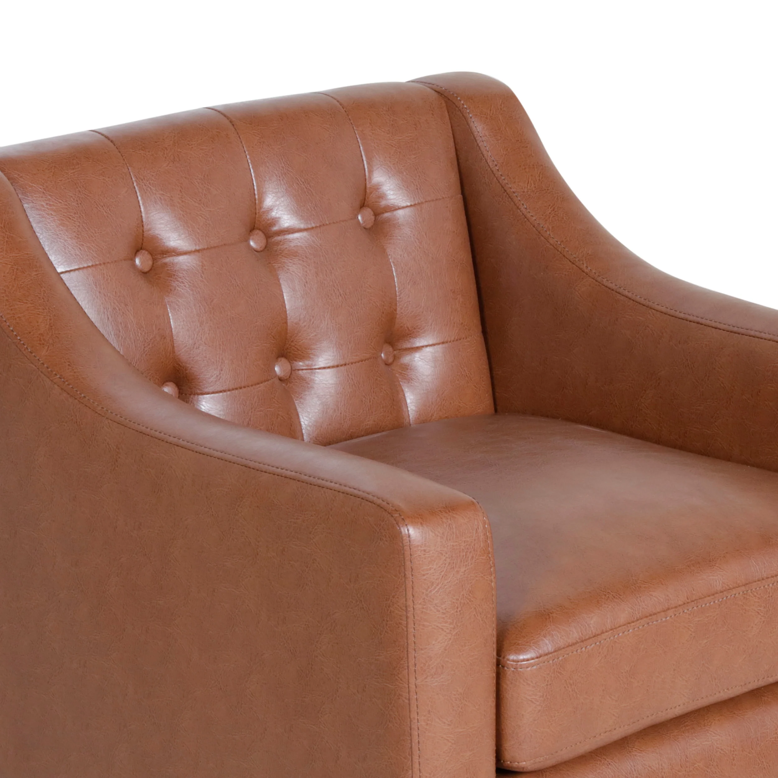 Aragon Contemporary Faux Leather Tufted Accent Chair - furnishings
