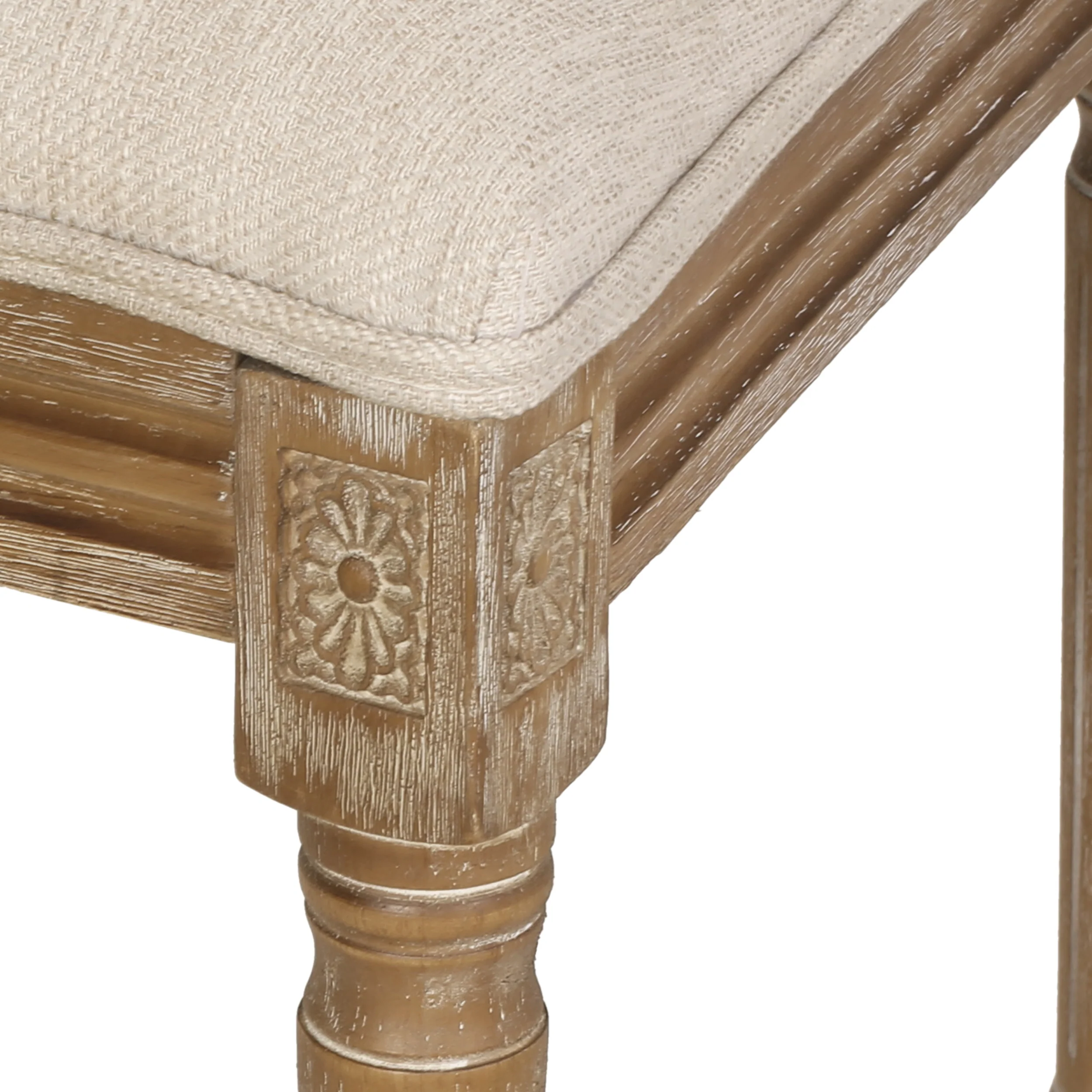 Merlene French Country Fabric Upholstered Wood 5 Piece Circular Dining Set - furnishings