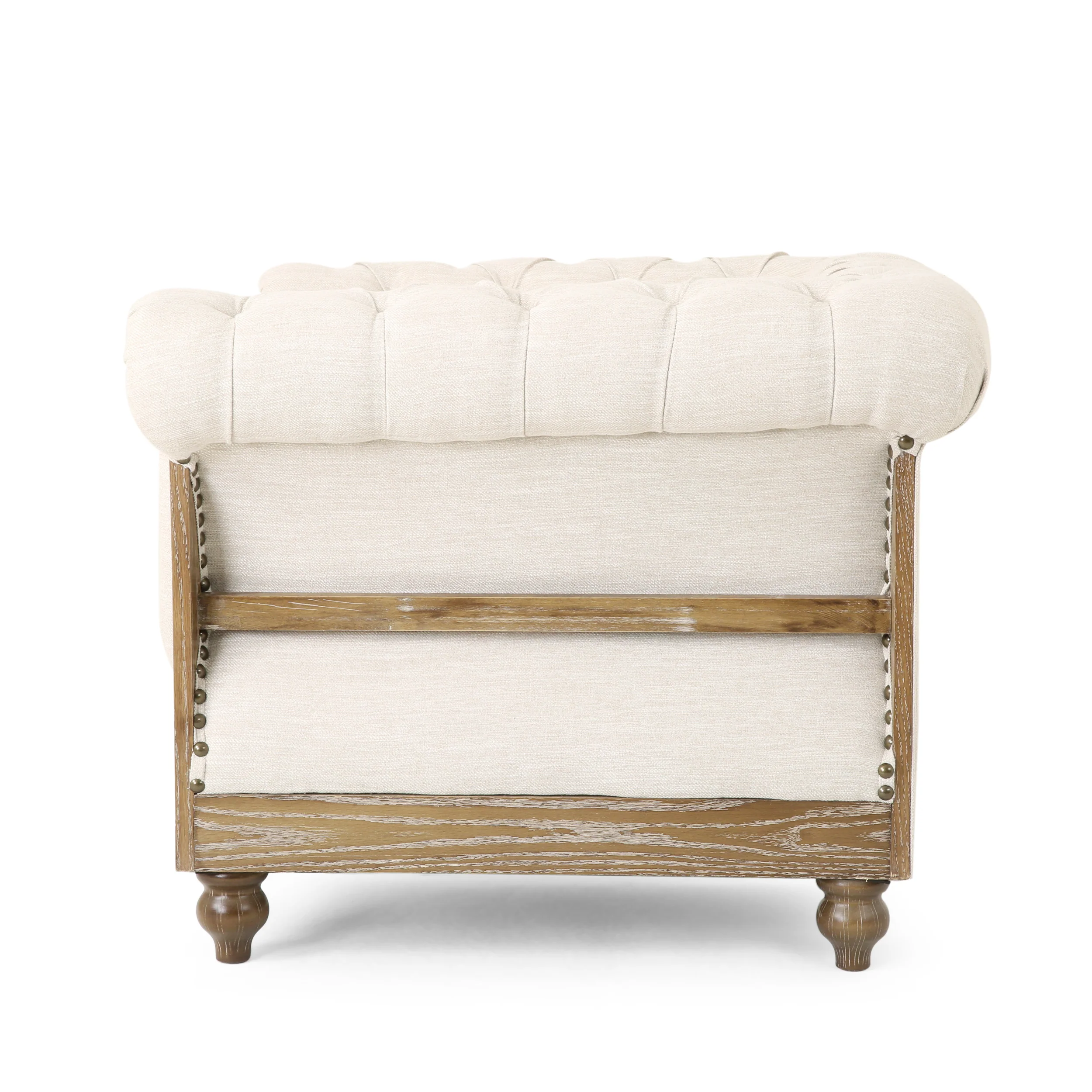 Alejandro Chesterfield Tufted Fabric Club Chairs with Nailhead Trim, Set of 2 - furnishings