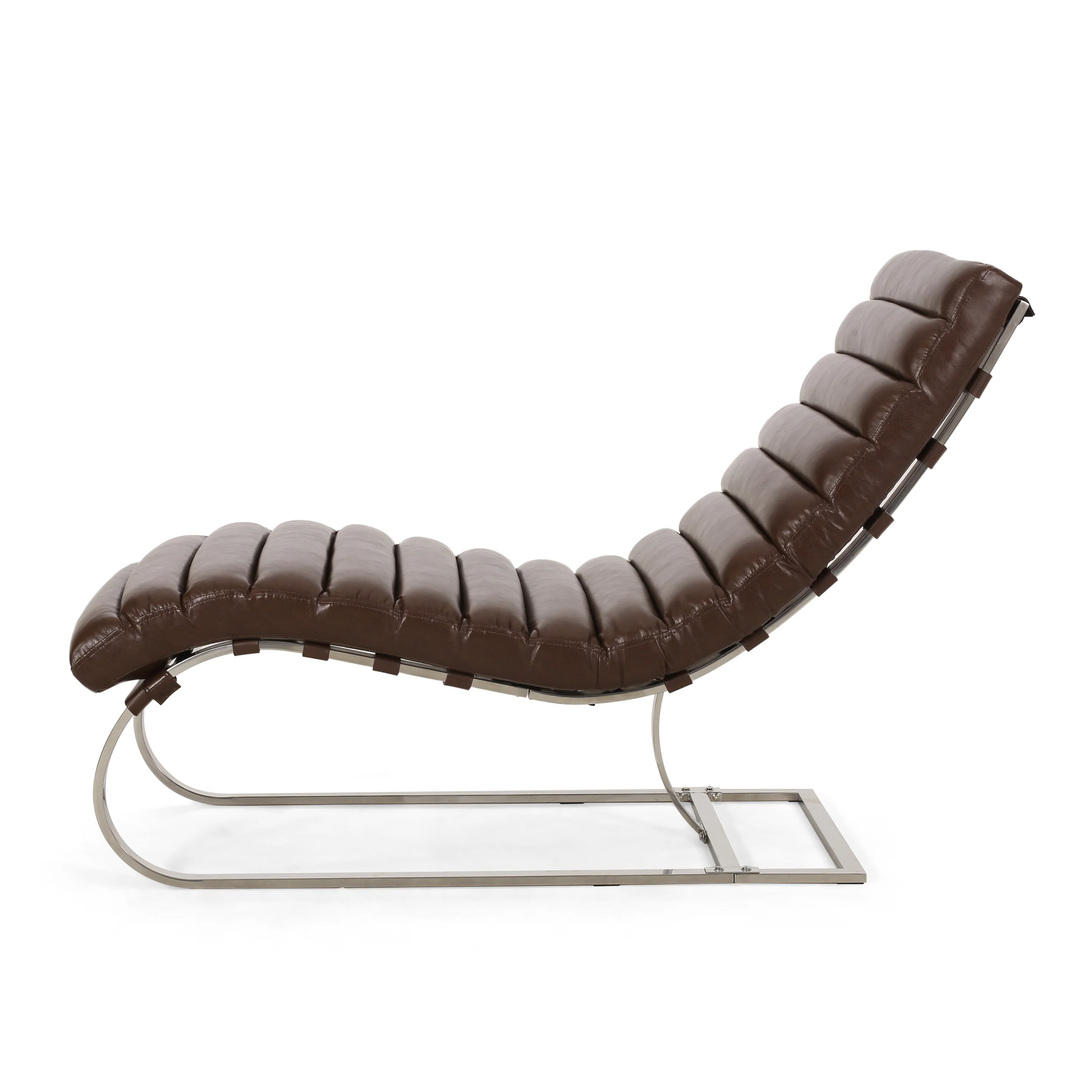 Pearsall Modern Channel Stitch Chaise Lounge - furnishings