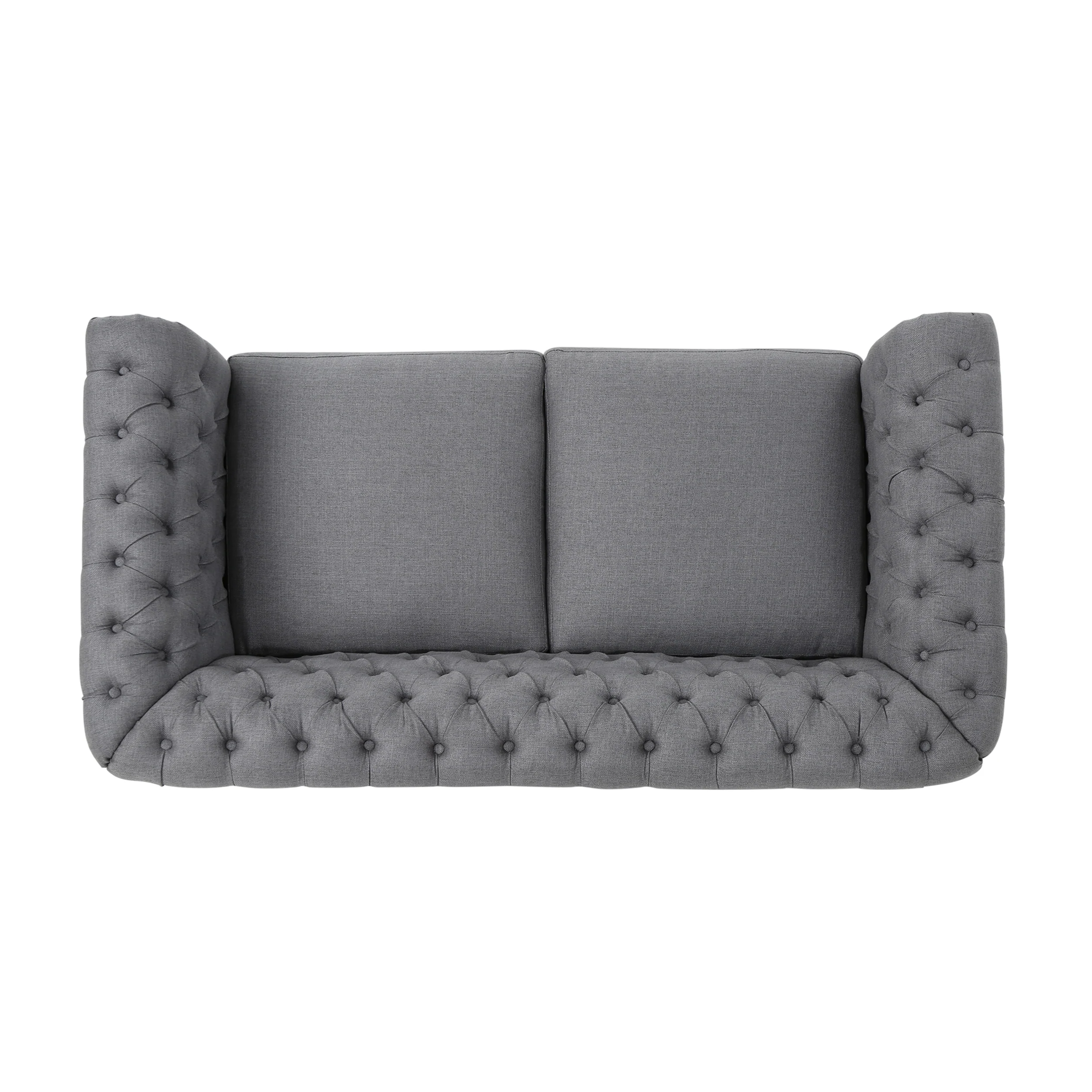 Kyle Traditional Chesterfield Fabric Loveseat Sofa - furnishings