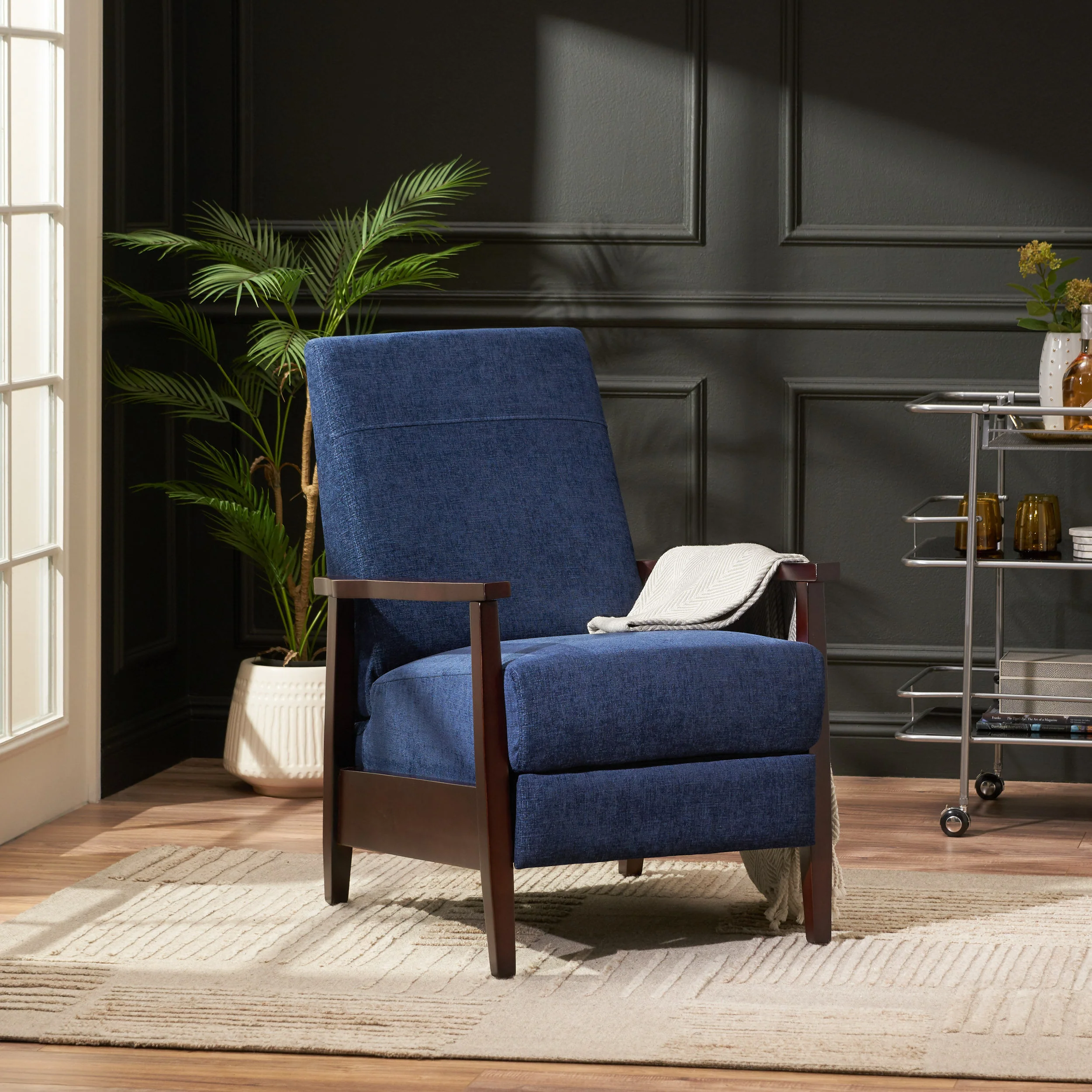 Coulee Contemporary Fabric Upholstered Pushback Recliner - furnishings