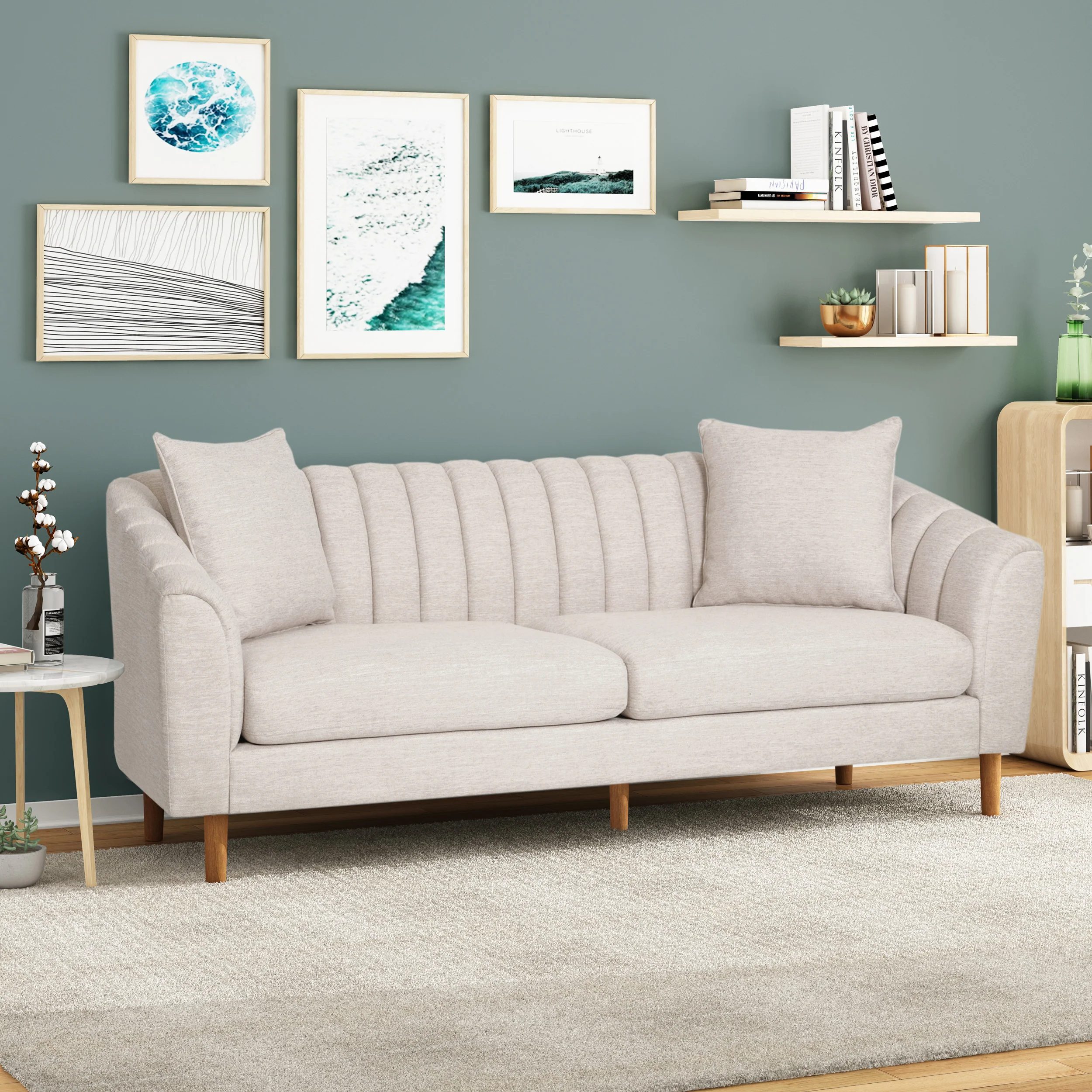 Jeannie Contemporary Fabric 3 Seater Sofa - furnishings