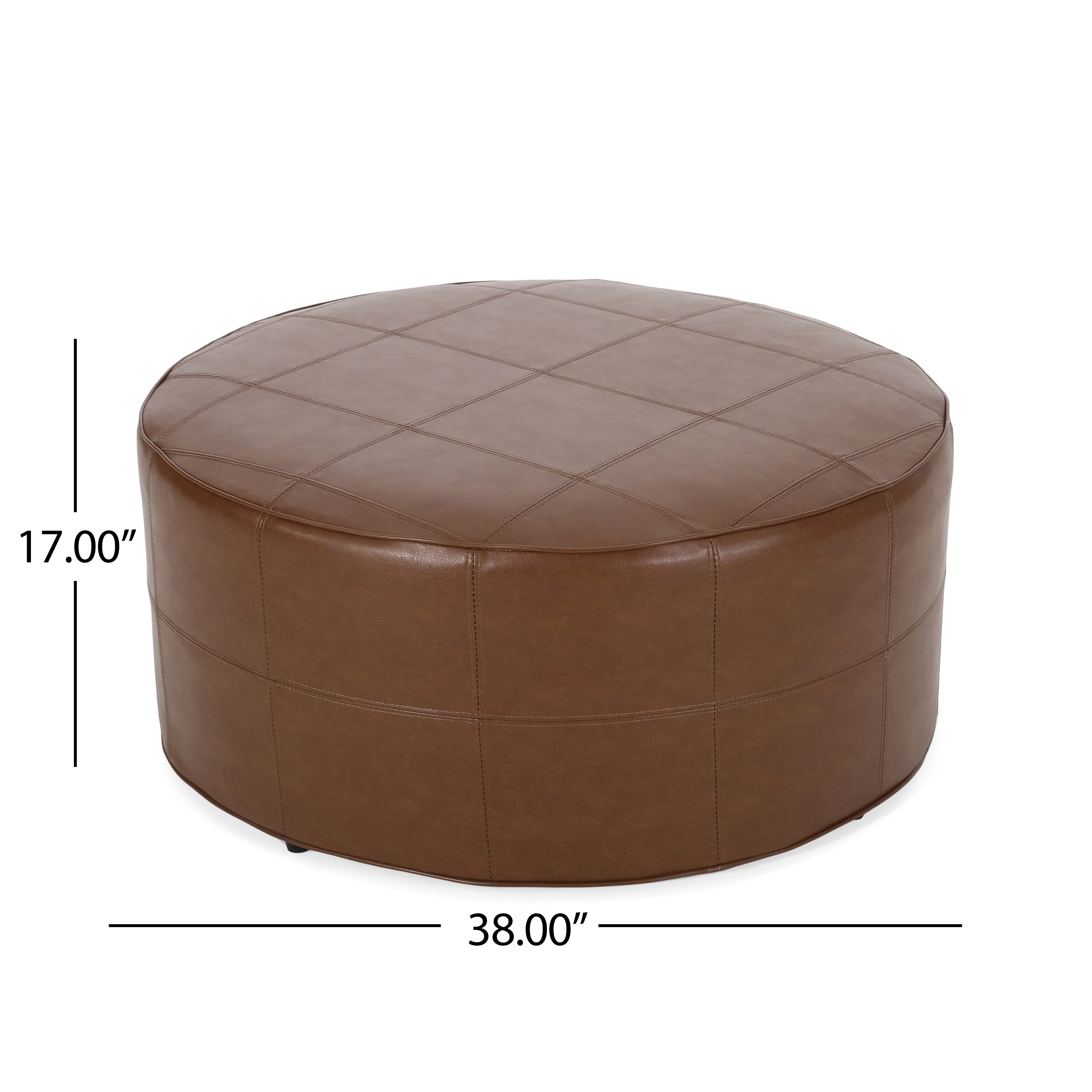 Dored Faux Leather Upholstered Ottoman - furnishings