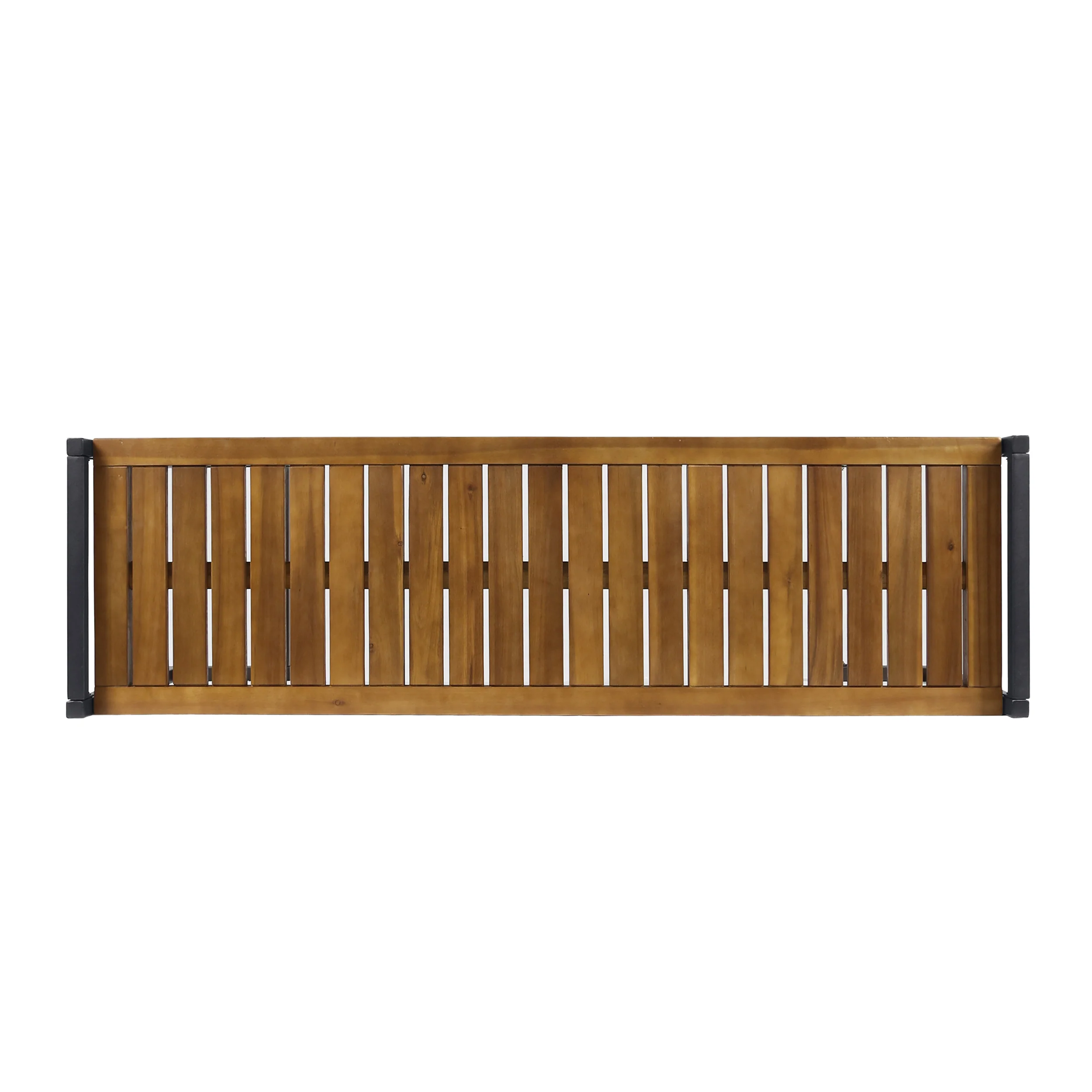 Noel Outdoor Industrial Acacia Wood and Iron Bench - furnishings