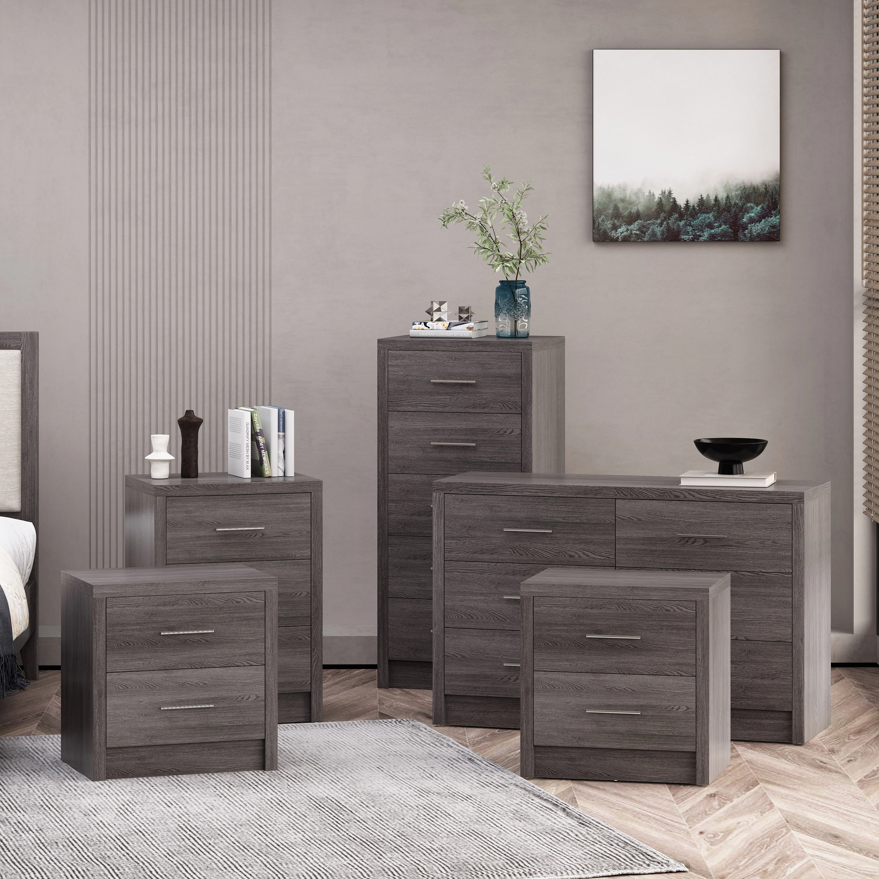 Marlette Modern 5 Piece Bedroom Set - furnishings