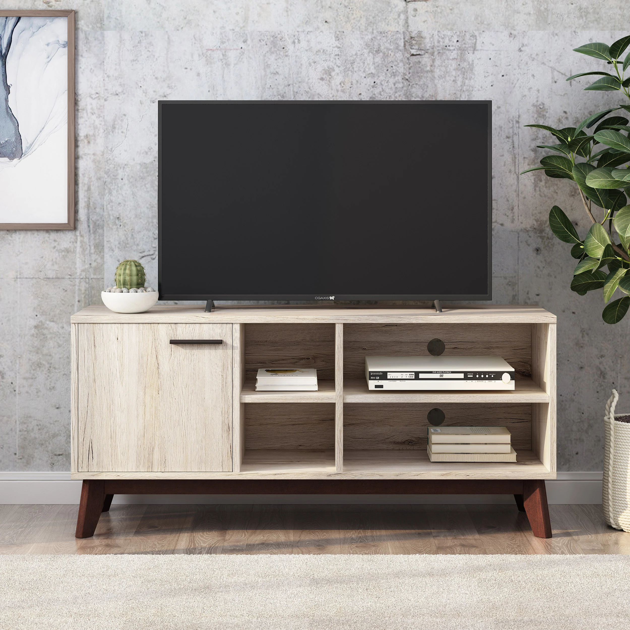 Deschutes Mid-Century Modern TV Stand with Storage - furnishings