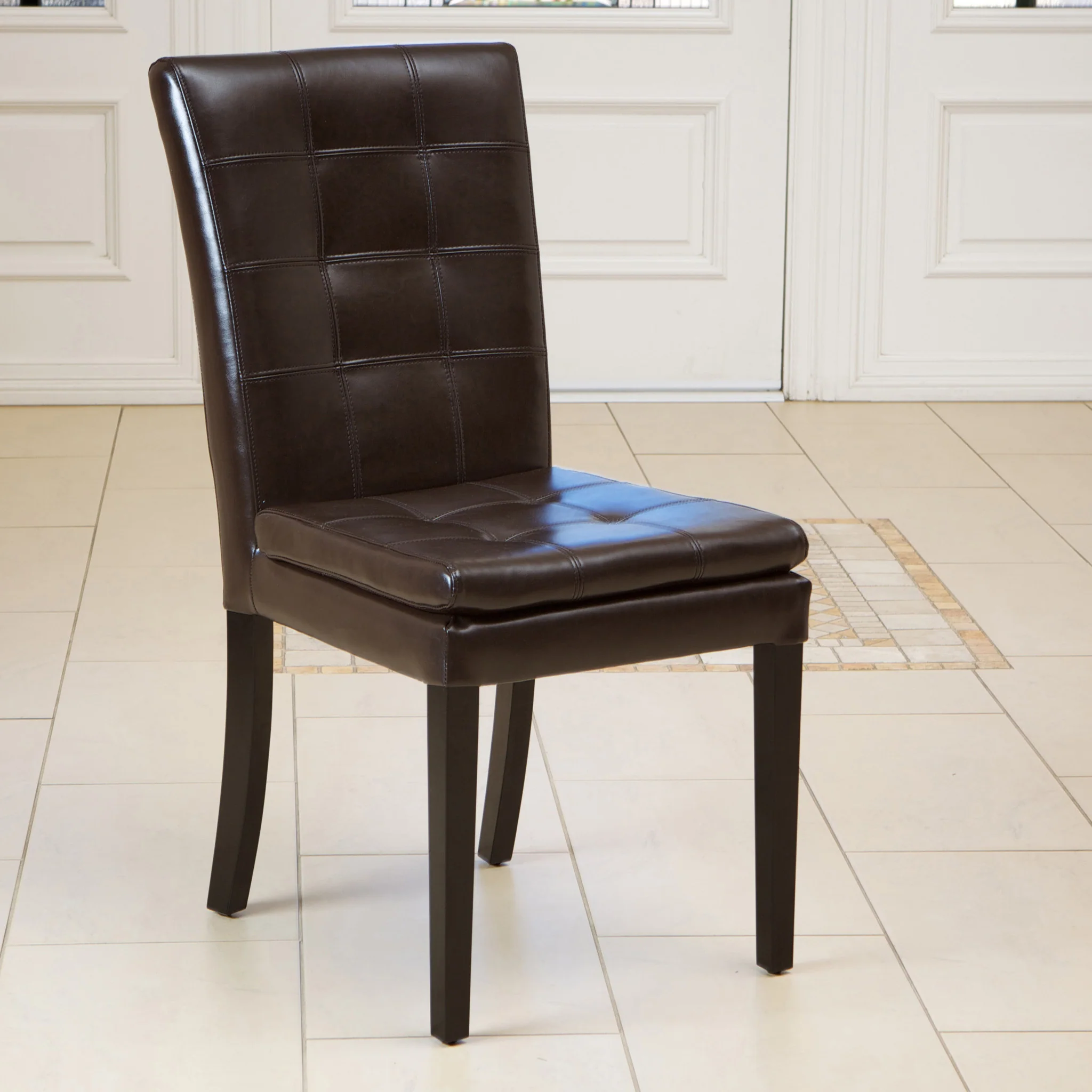 Barrington Contemporary Tufted Bonded Leather Dining Chairs (Set of 2) - furnishings