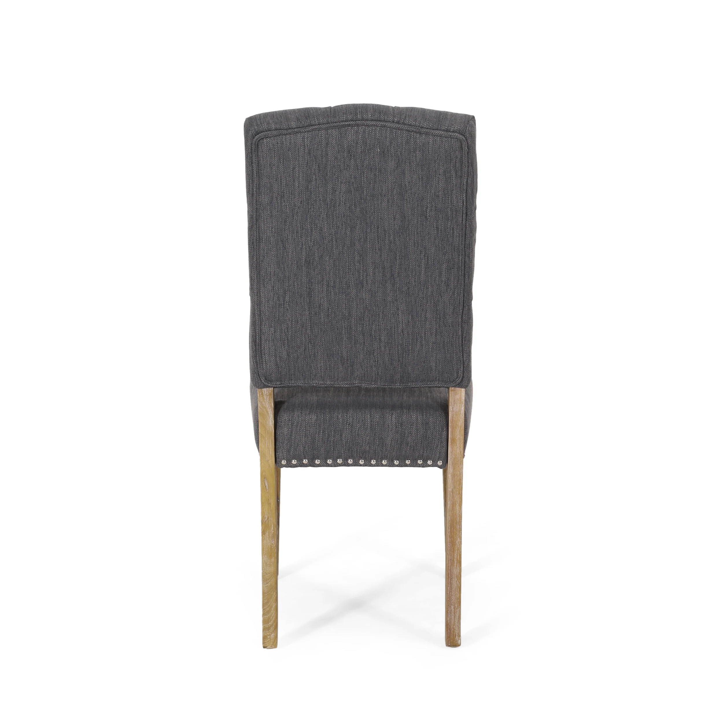 Frances Contemporary Tufted Dining Chairs with Nailhead Trim, Set of 6 - furnishings
