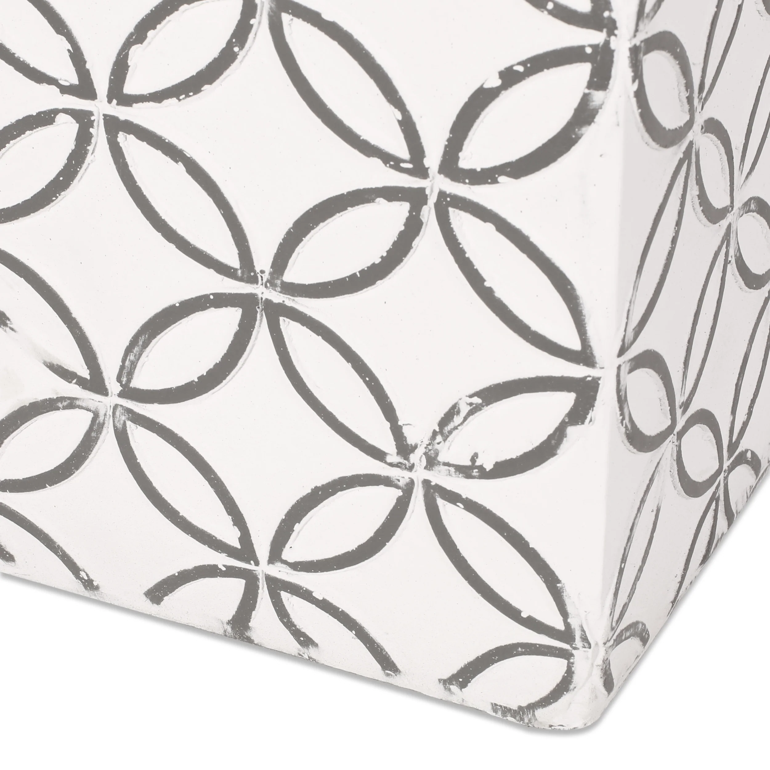 Hartselle Outdoor Medium and Large Cast Stone Planter Set, White with Gray - furnishings
