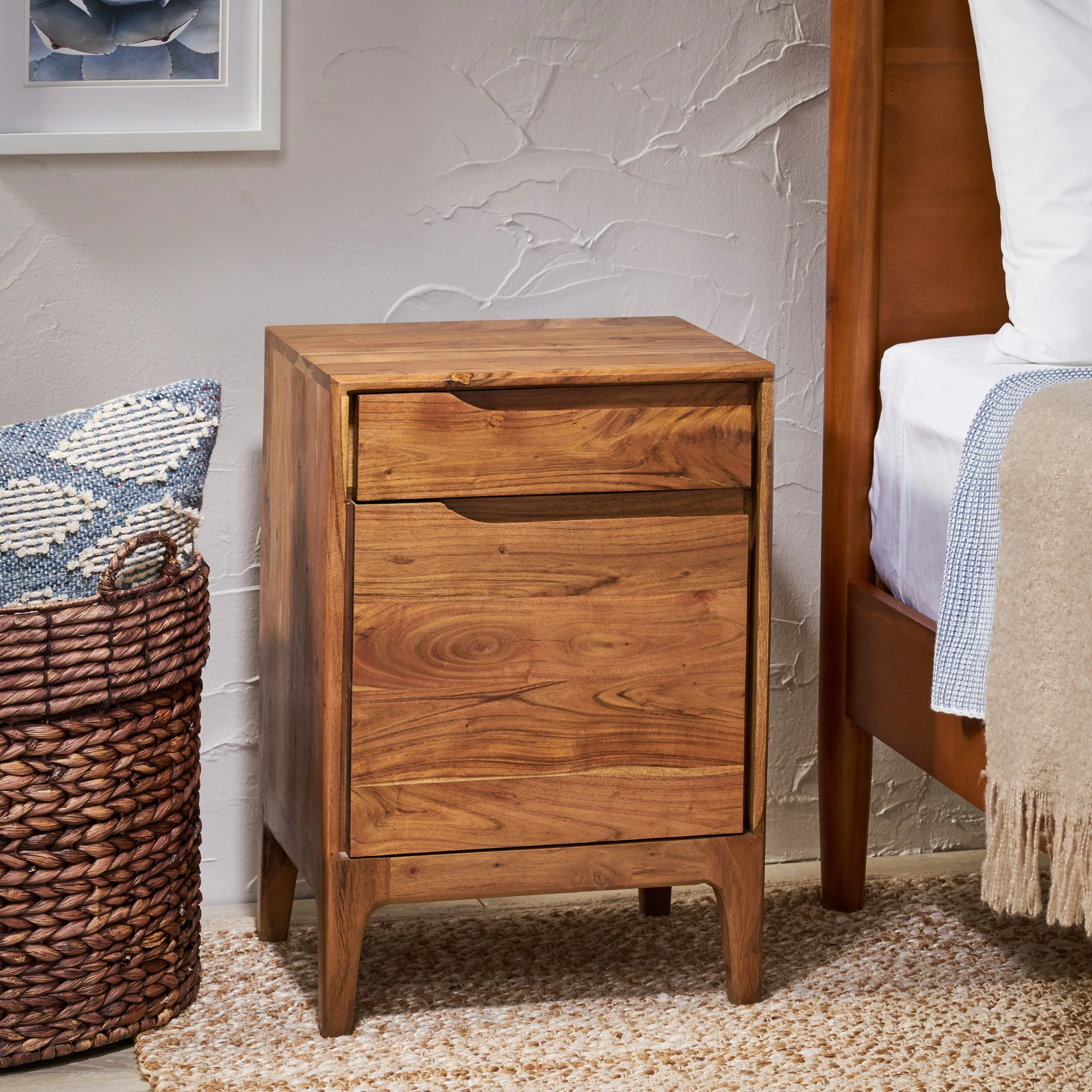 Letitia Modern Acacia Wood Side Table - furnishings